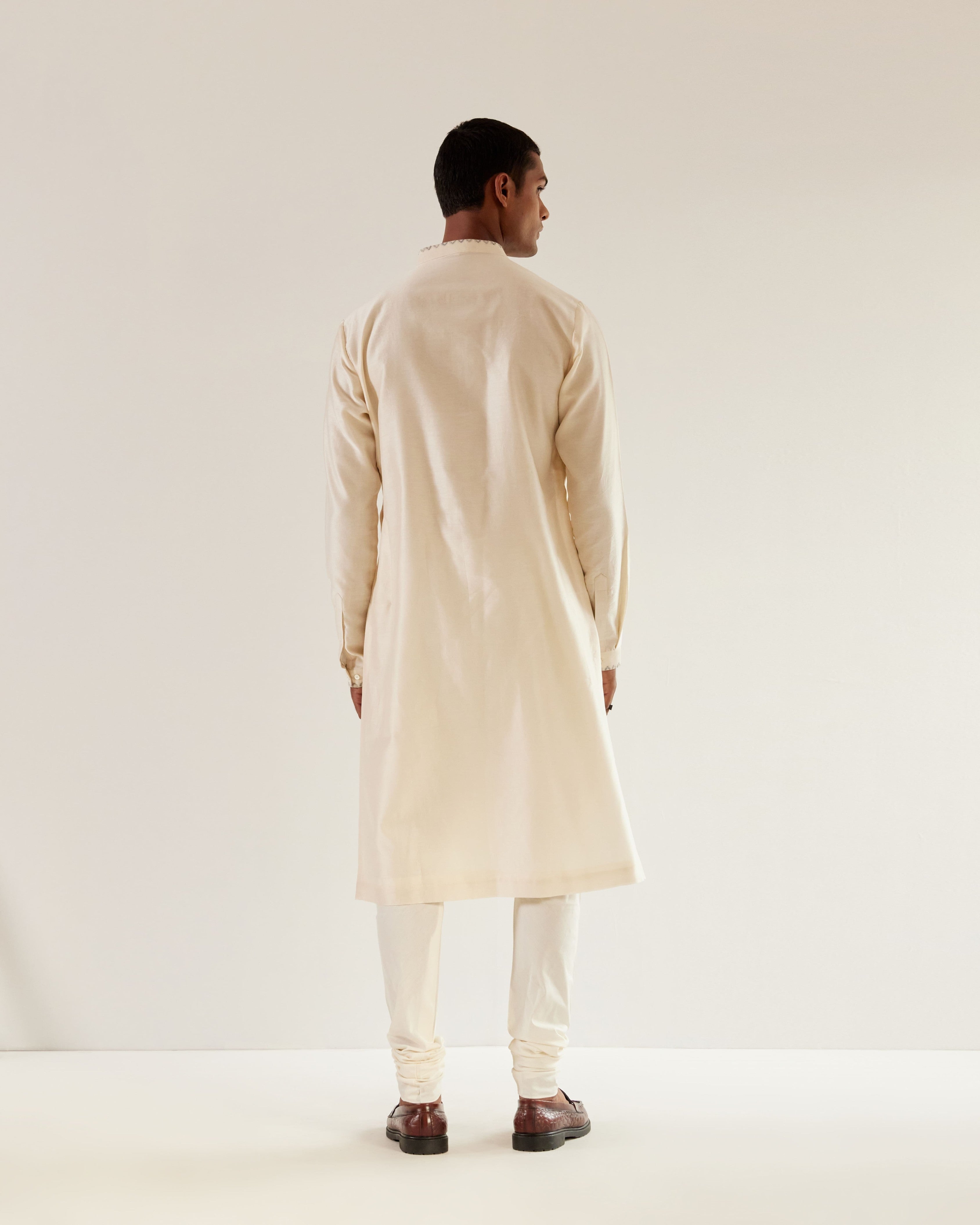COUNTRYMADE Kurtas Camo-Block Yoke Embroidery Kurta Set ensemble kurta ivoire brodé