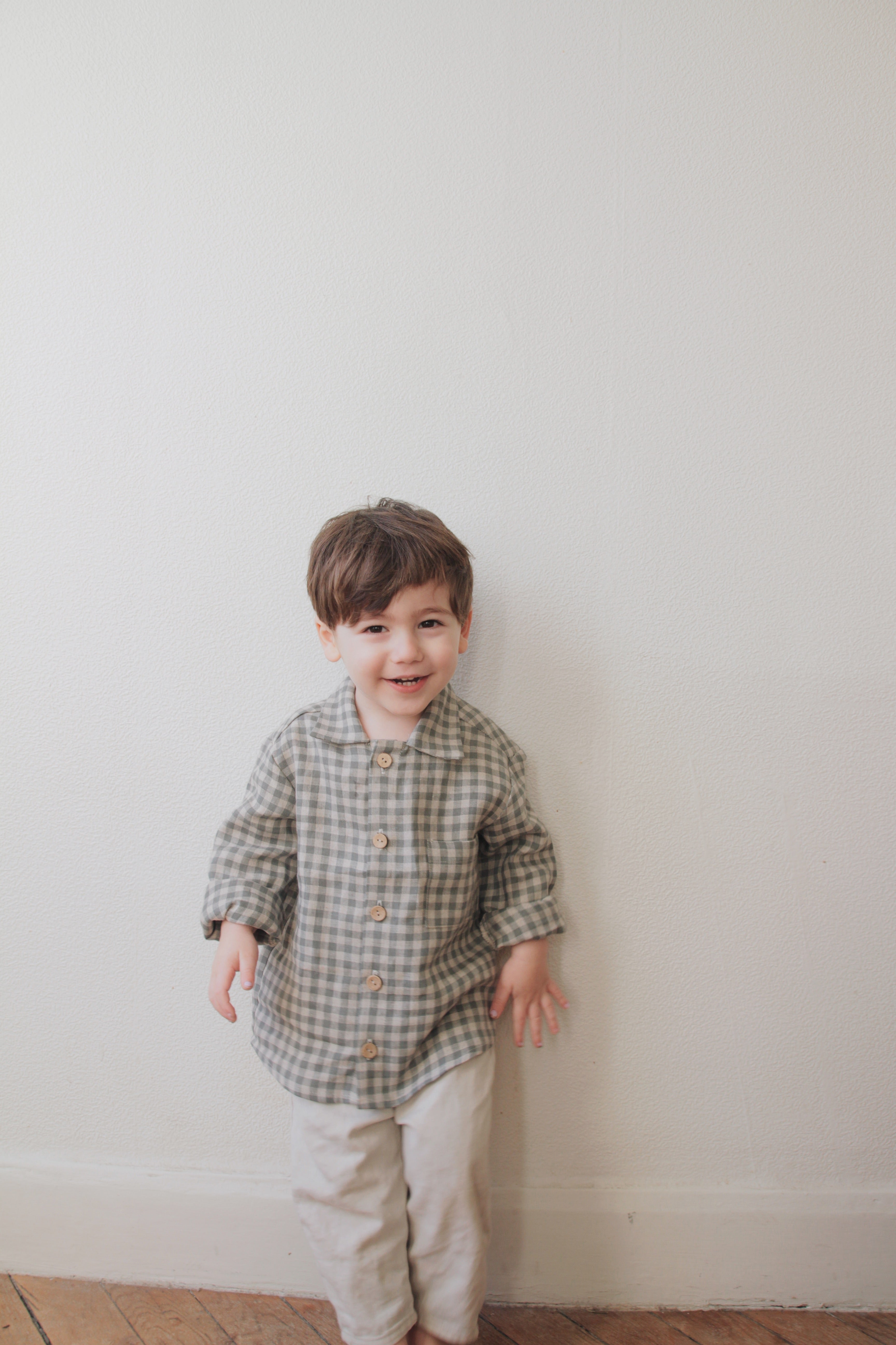 Laumė linen Kids Clothing BARSTUKAS chemise garçon en lin carreaux rouges