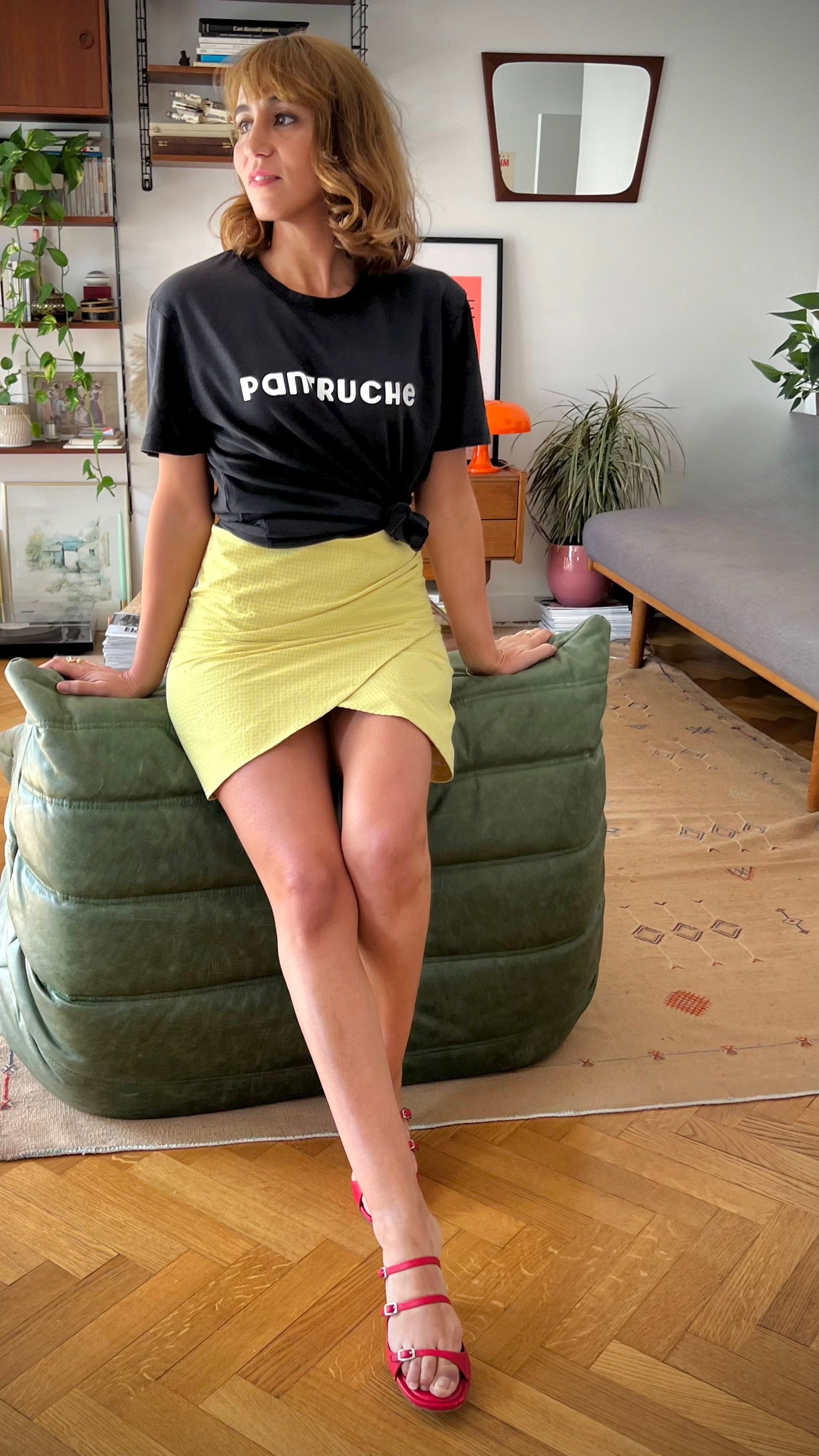 PANTRUCHE Jupes Mini Jupe BETTY vichy fluo doublée coton
