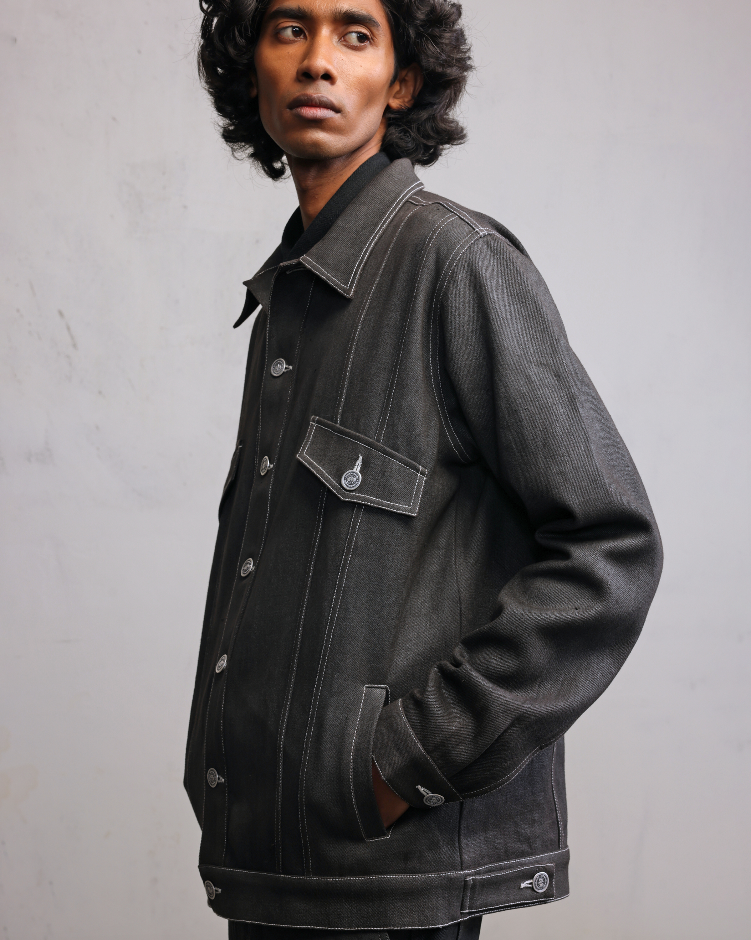 COUNTRYMADE Jackets Silver coated denim jacket veste denim argentée