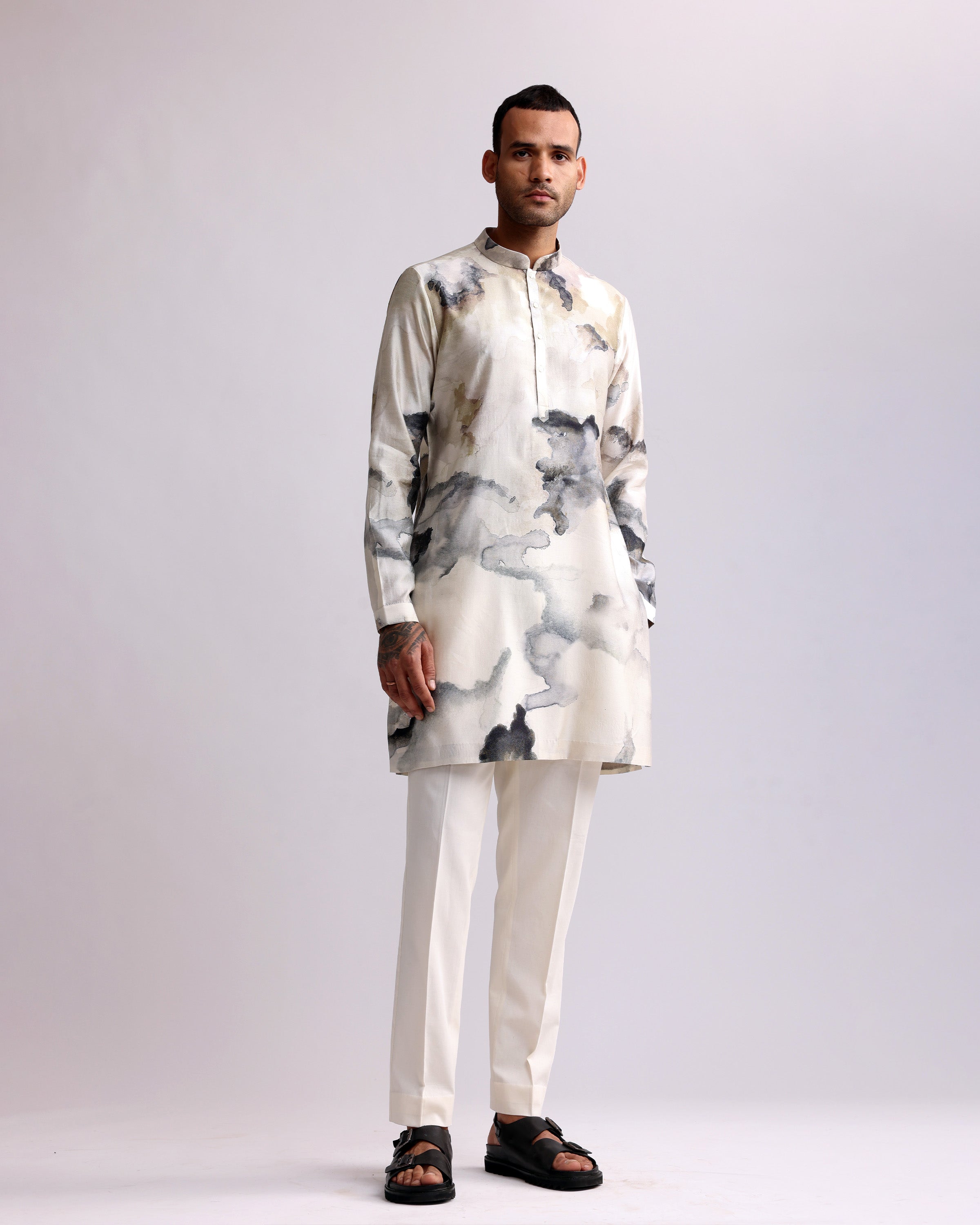 COUNTRYMADE Kurtas CHROMITE PRINTED KURTA kurta imprimé en soie