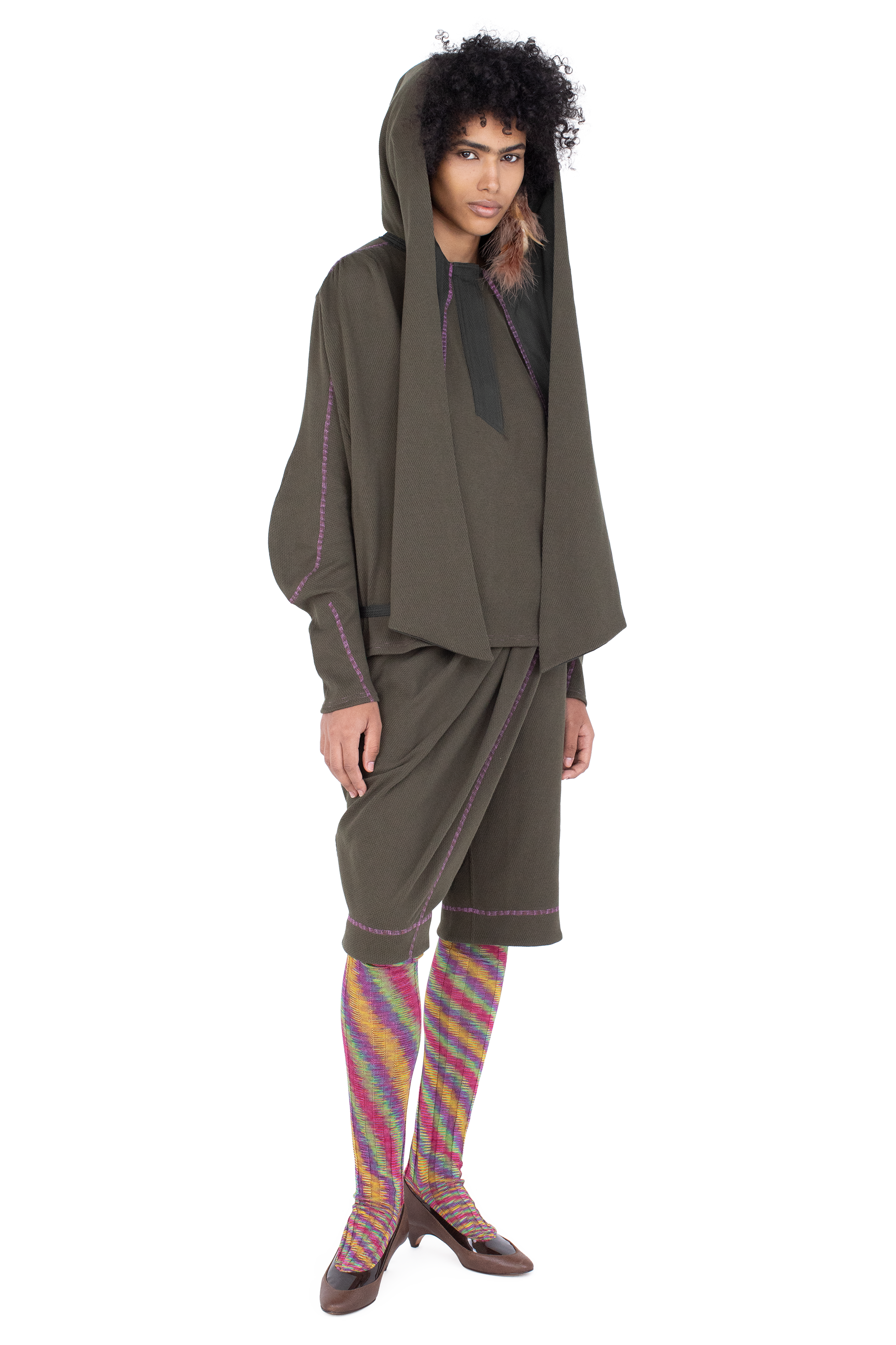 Kiko Kostadinov Tops PETREL Hooded Pullover pull Cedar Green coton