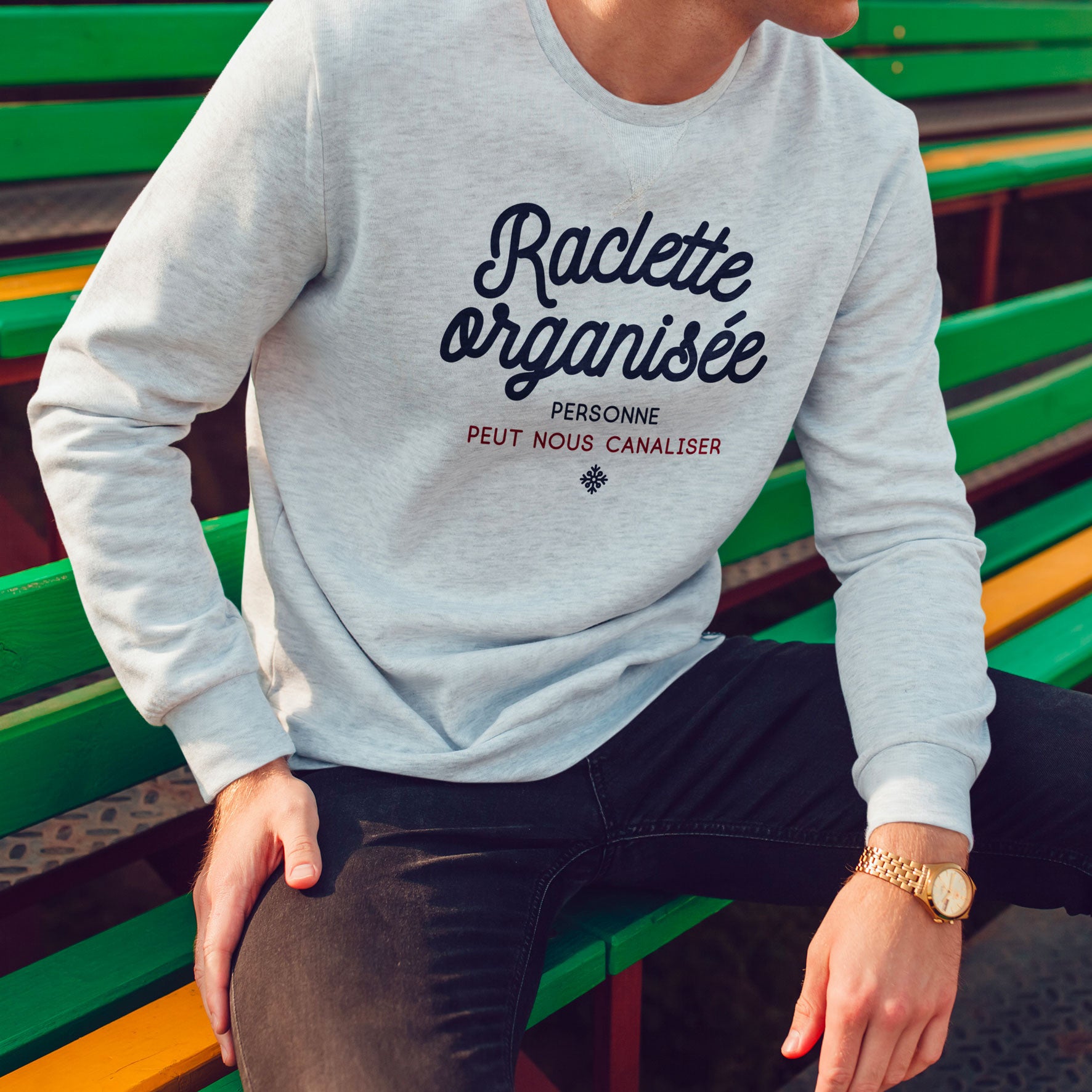 Juste Un T-shirt Sweats Imprimés Raclette organisée sweat homme