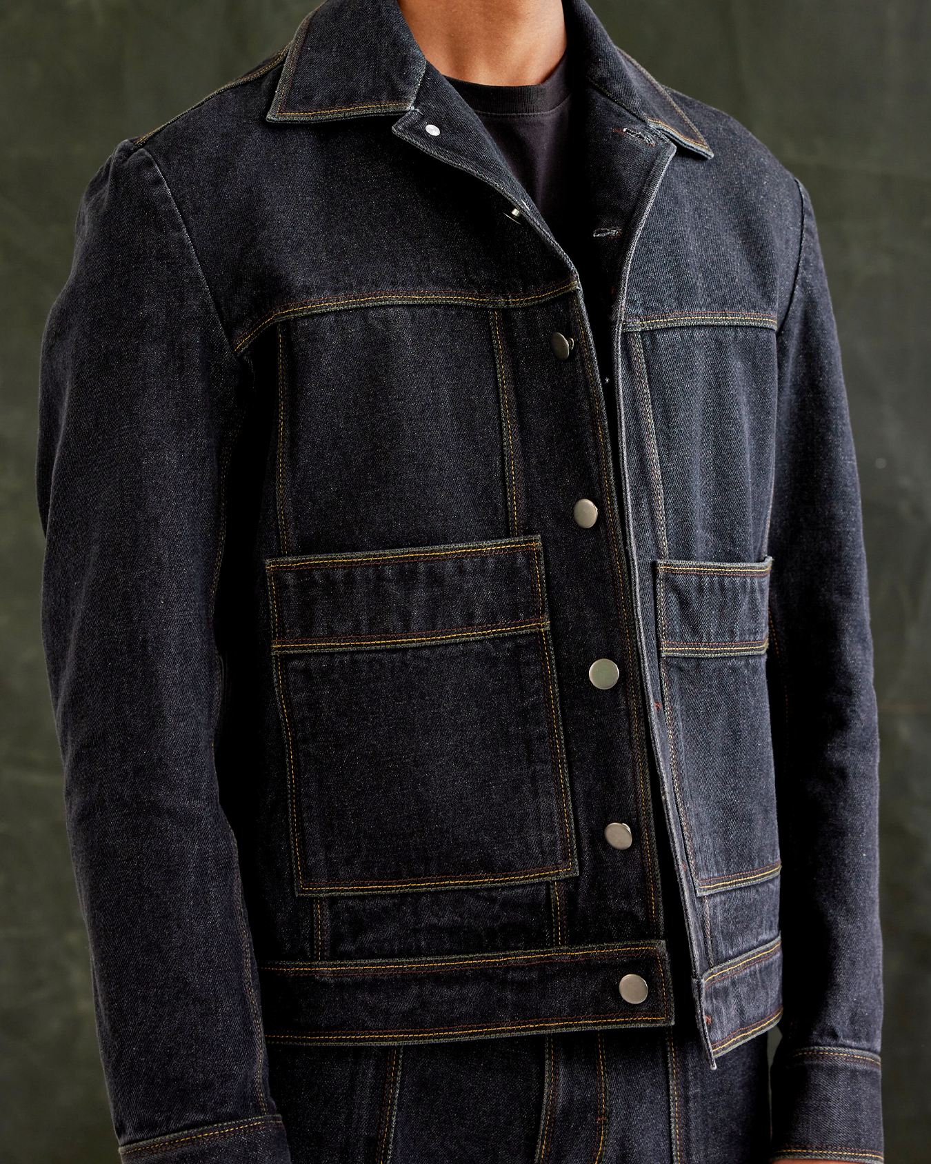 COUNTRYMADE Jackets Contrast Multi-Thread Trucker Jacket veste denim coton bio