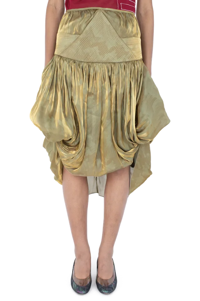 Kiko Kostadinov Bottoms TAWNY Mid-Lenght Skirt jupe Gold Brush