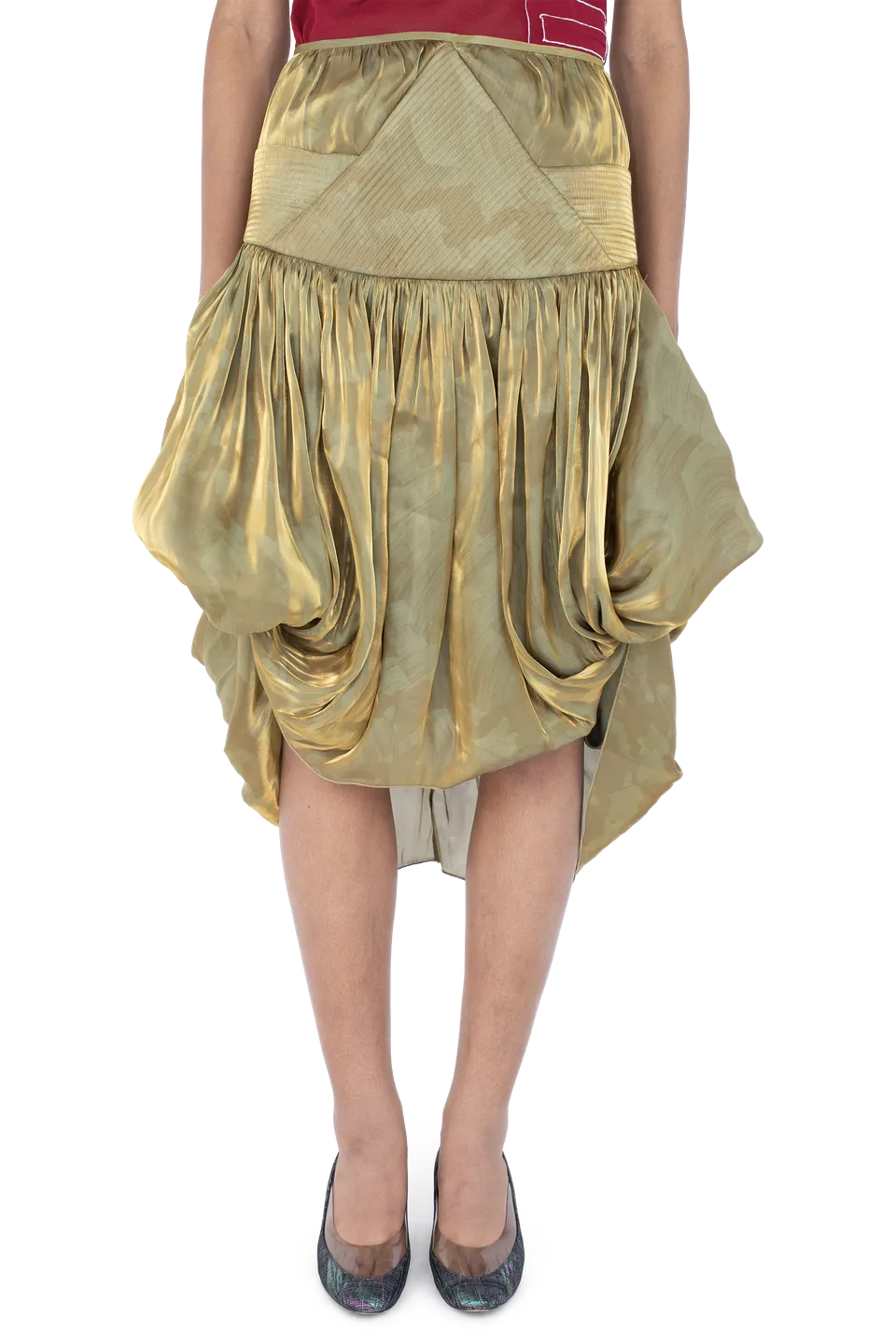 Kiko Kostadinov Bottoms TAWNY Mid-Lenght Skirt jupe Gold Brush