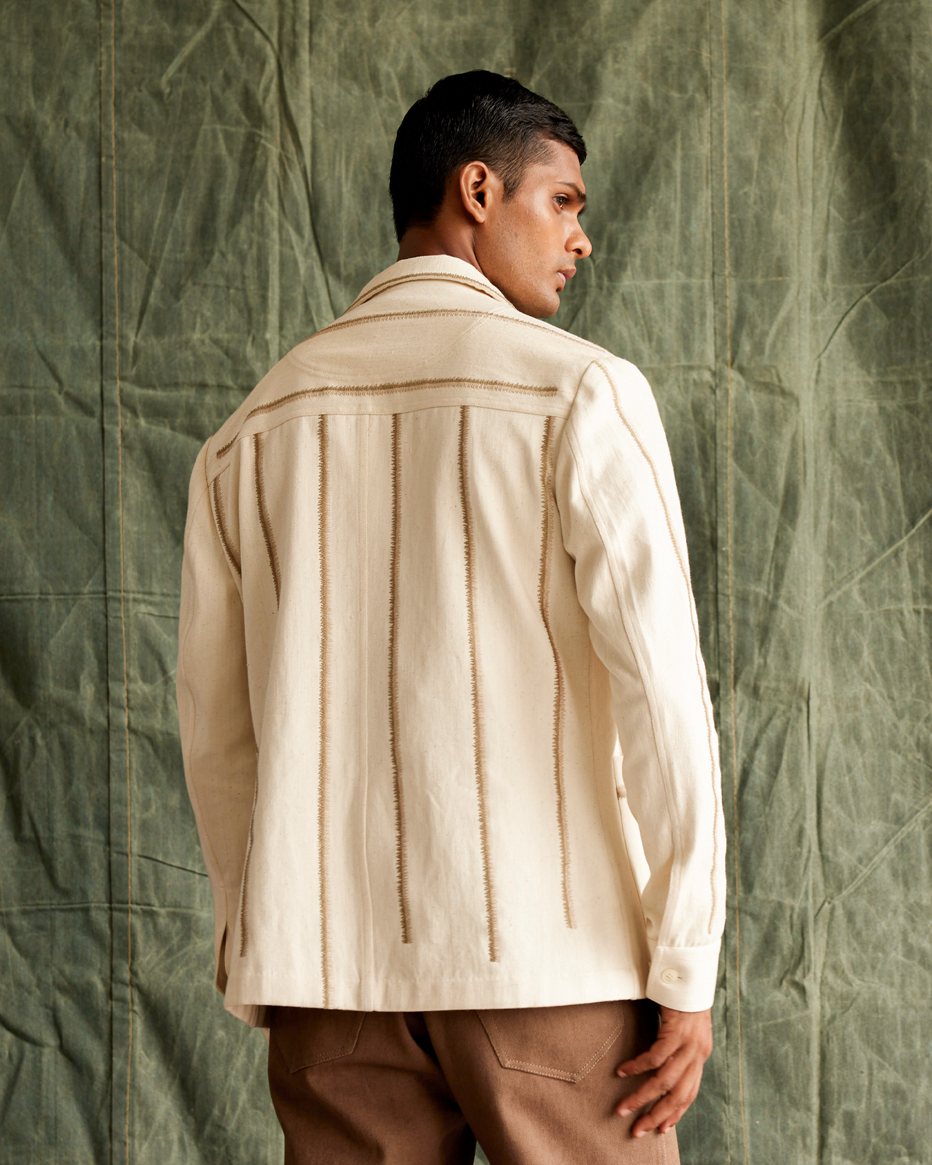 COUNTRYMADE Shirts Barbed Line Overshirt surchemise en coton bio brodé