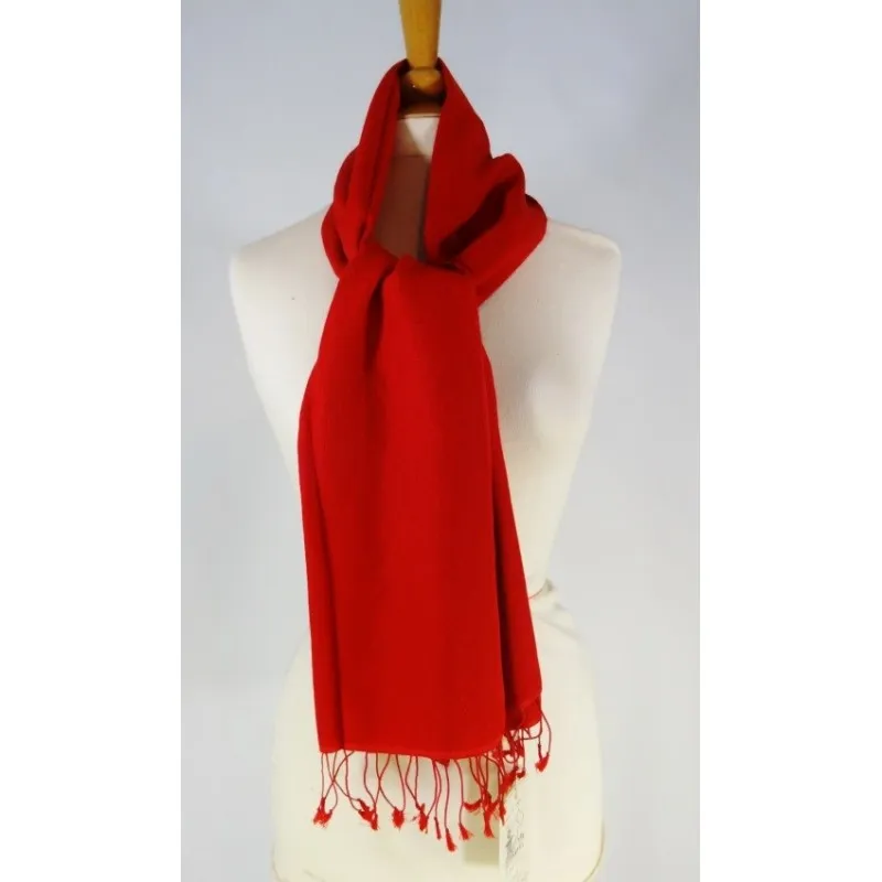 Yak Hotel Foulards et Echarpes Écharpe rouge pashmina soie 30x180 cm
