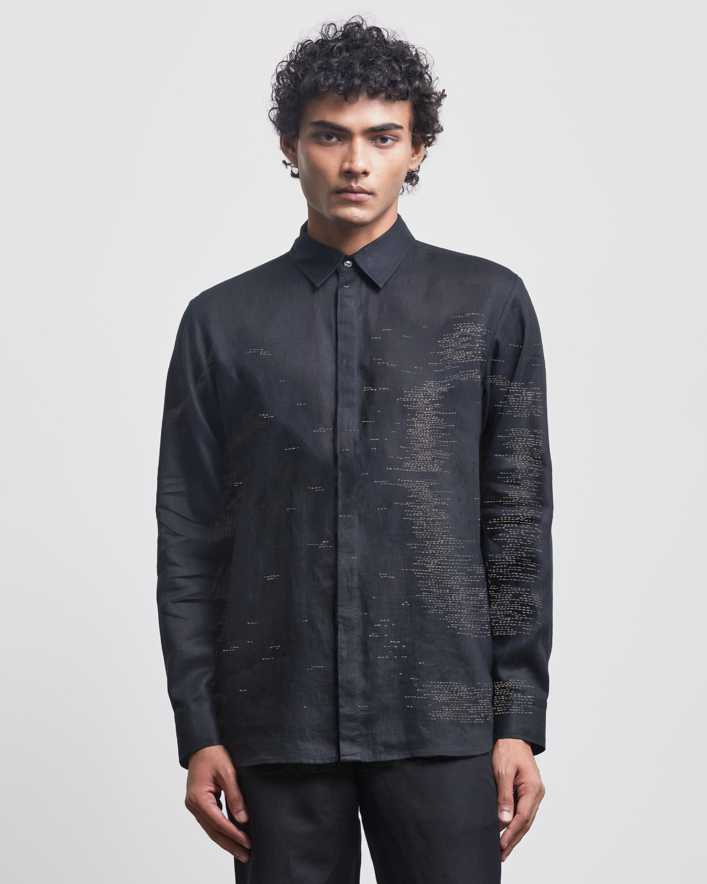 COUNTRYMADE Shirts Blur Shadow Embroidered Shirt chemise lin brodée