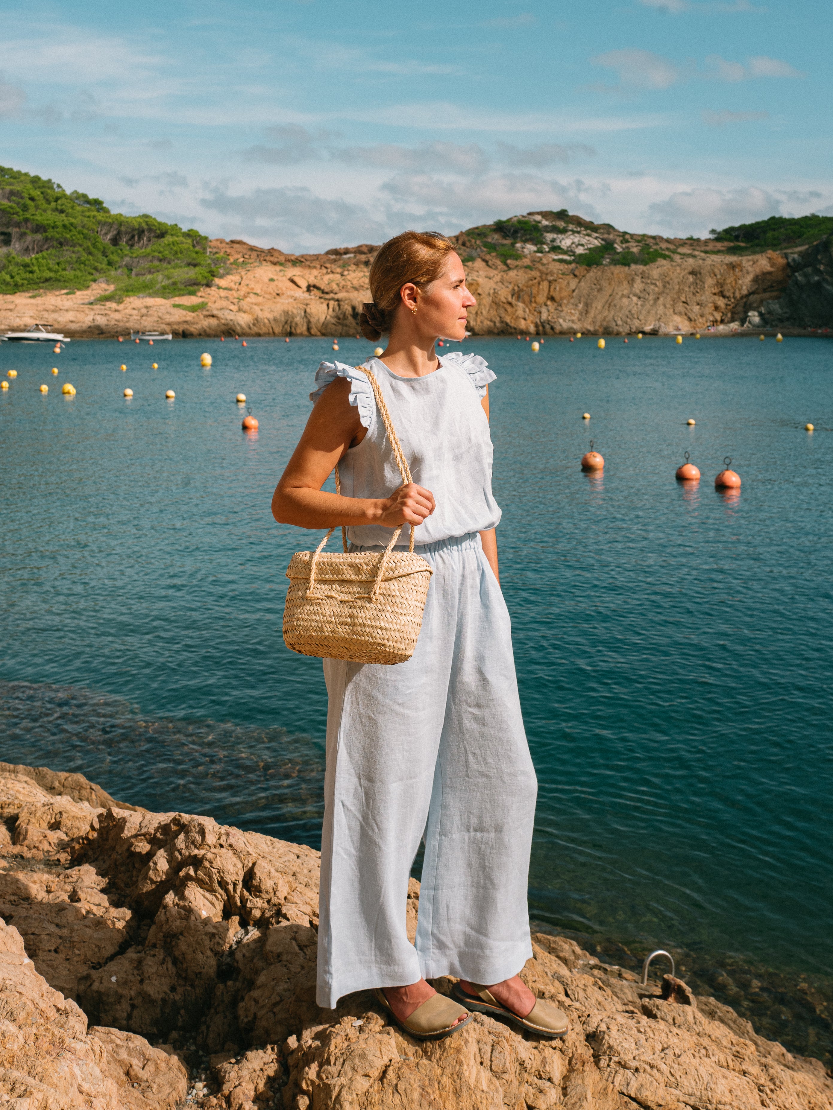 Laumė linen Linen Dresses Giedra Archive combinaison en lin bleu ciel femme