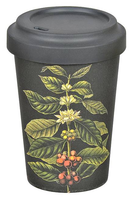 Tranquillo Gobelet en bambou pomme 370 ml avec couvercle