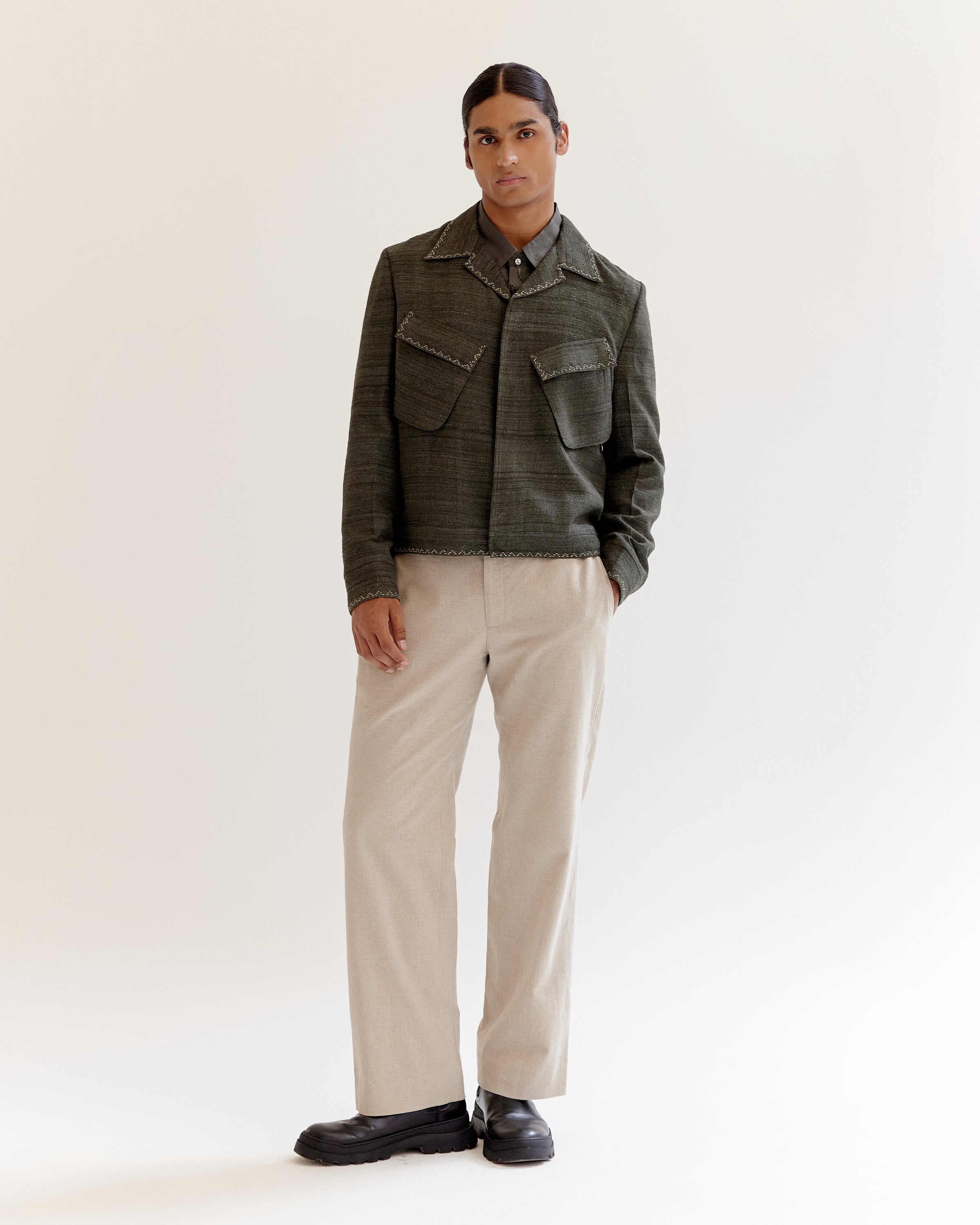 COUNTRYMADE Jackets Vintage cropped military Jacket veste courte brodée