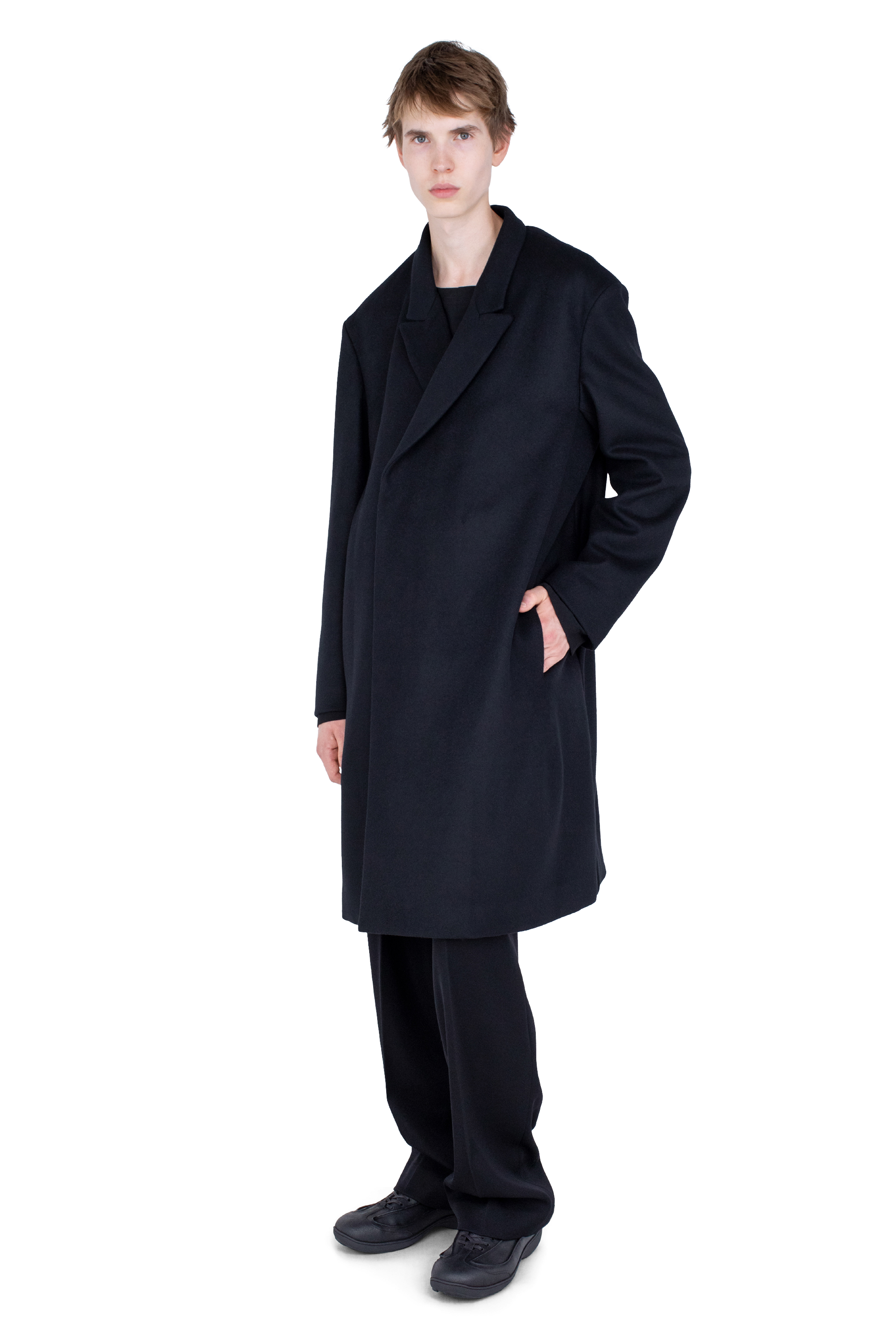 Kiko Kostadinov Outerwear EPELDE Overcoat manteau noir en laine