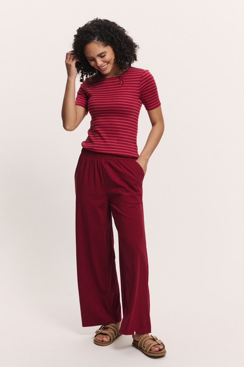 Sourire Multicolore Pantalons Pantalon Lorenaa pantalon rouge coton bio XL