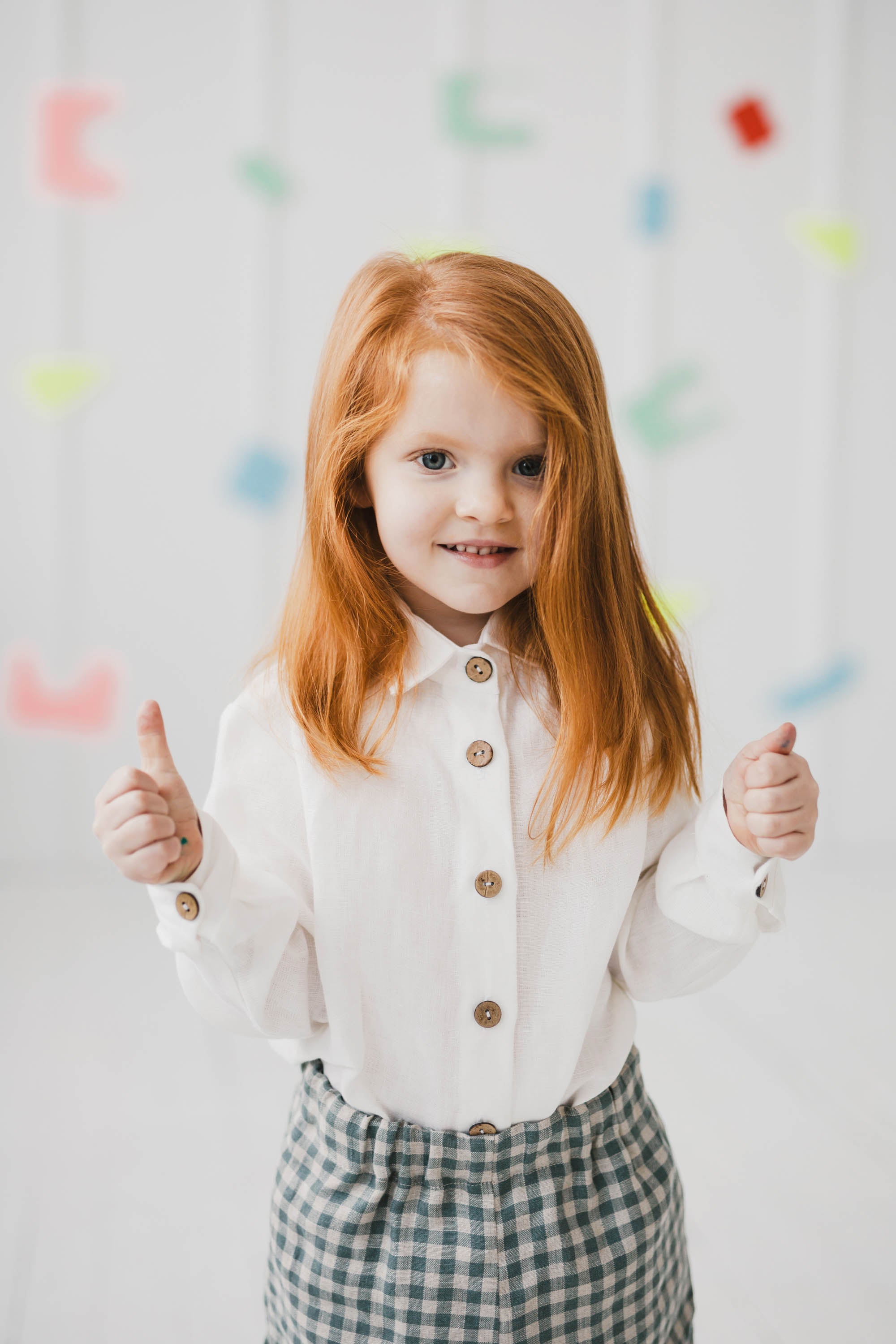 Laumė linen Kids Clothing MĖNUO chemise enfant en lin naturel 2 ans