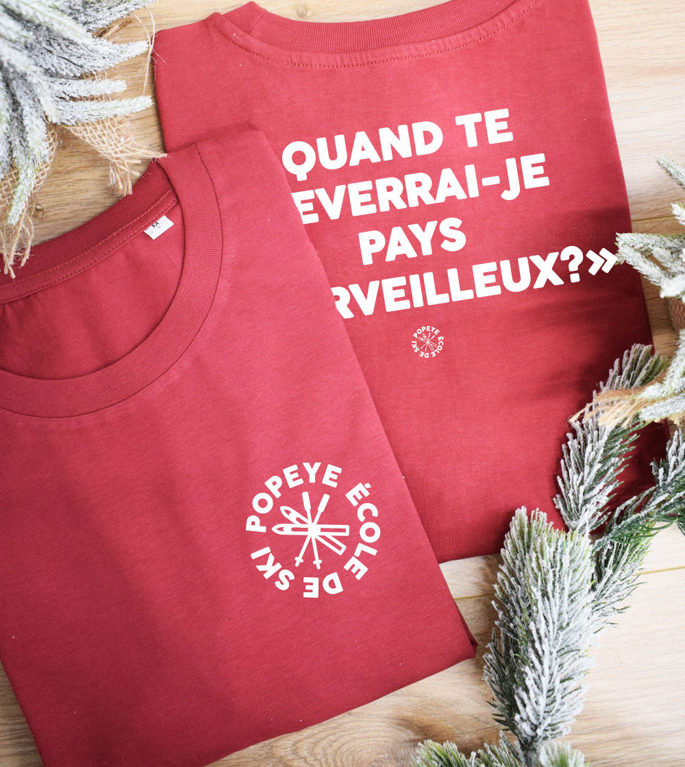 Juste Un T-shirt T-shirts Imprimés Pays Merveilleux t-shirt S blanc ski