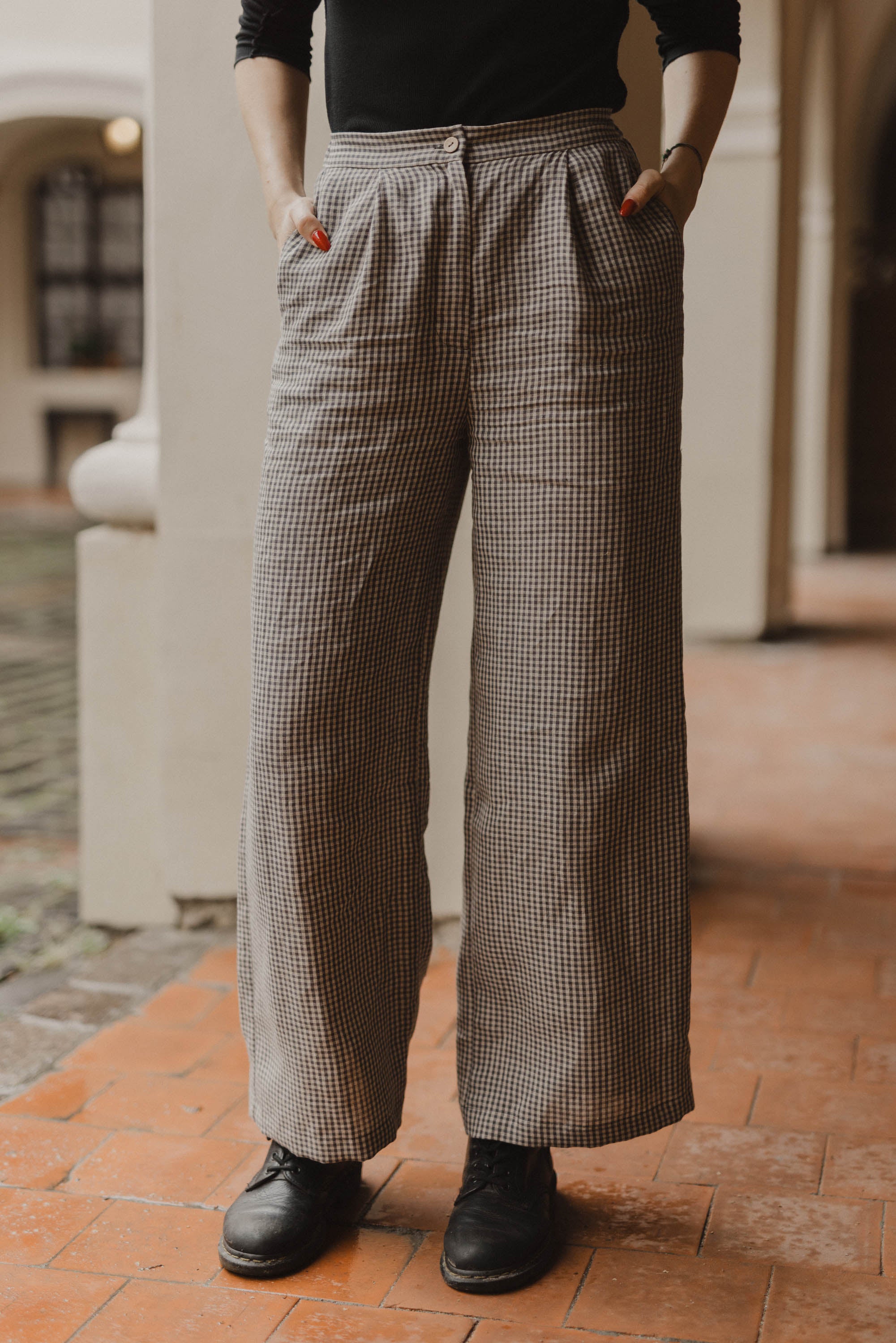 Laumė linen Linen Bottoms Iris pantalon femme en lin 100 % Forest Green