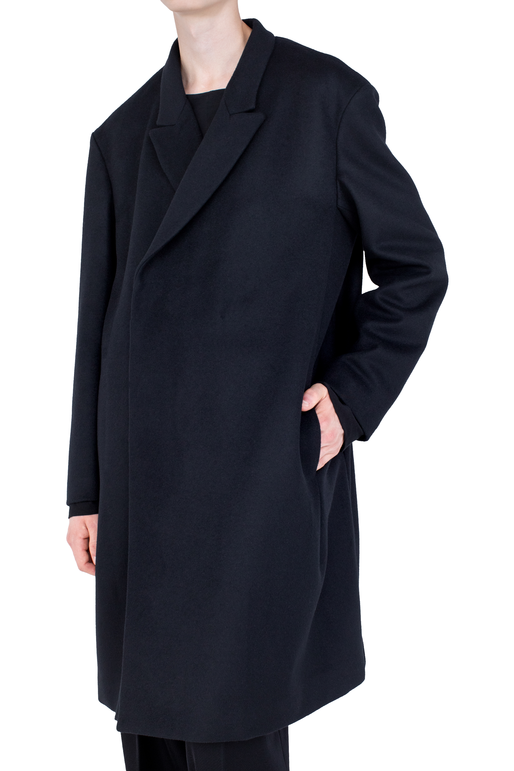 Kiko Kostadinov Outerwear EPELDE Overcoat manteau noir en laine