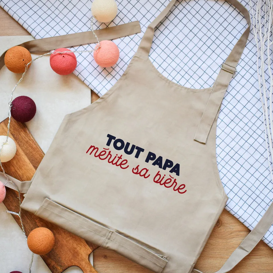 Juste Un T-shirt Tabliers Tout papa mérite sa bière tablier barbecue
