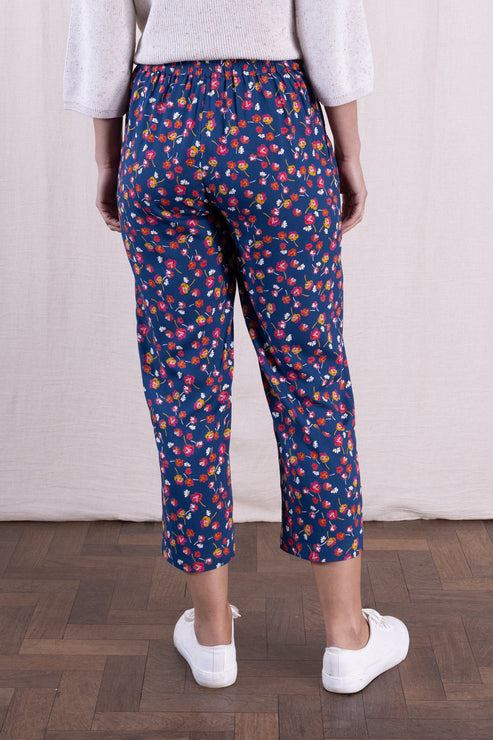 Sourire Multicolore Pantalons pantalon imprimé pansy 3/4 viscose Liva