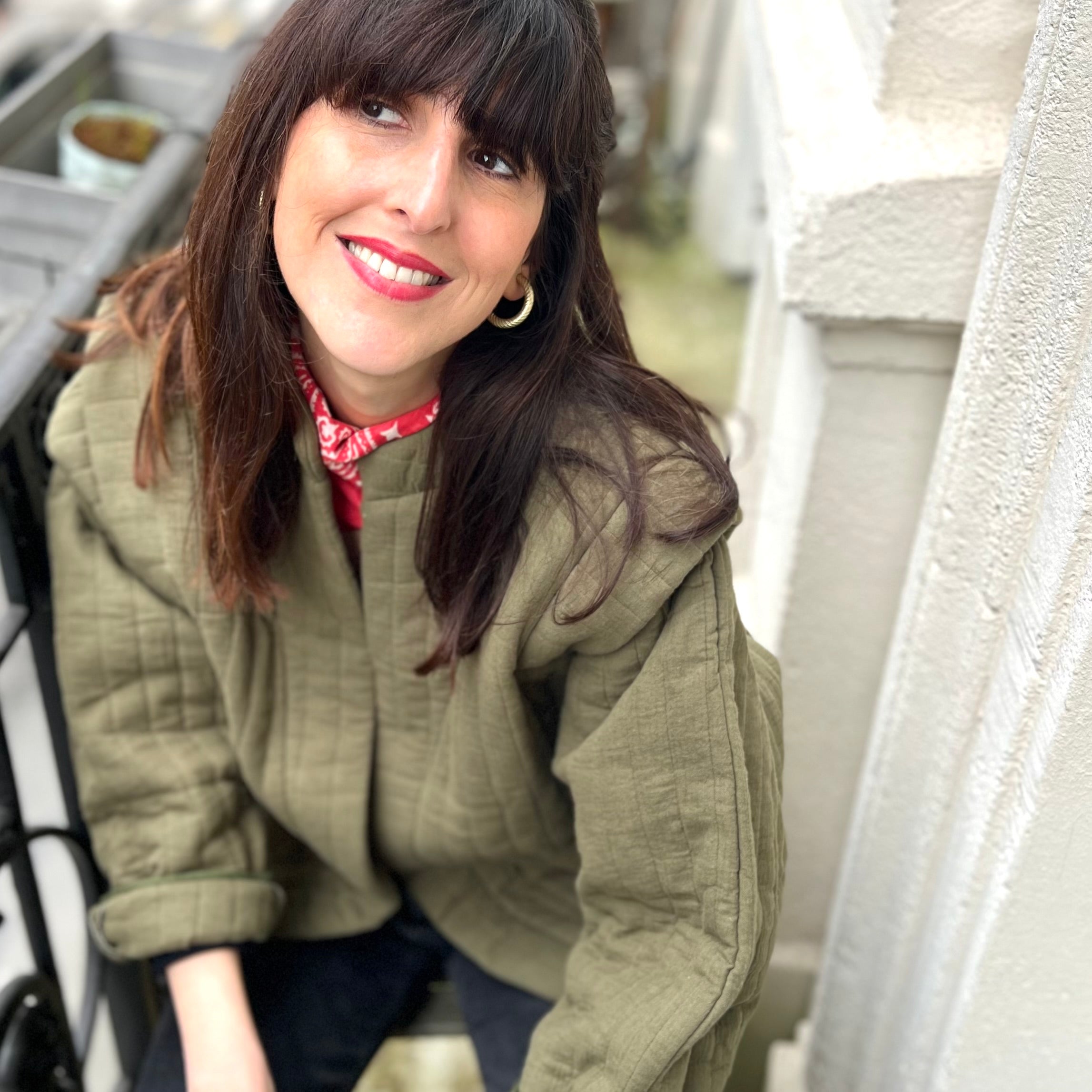 PANTRUCHE Vestes Veste ISADORA kaki veste gaze de coton