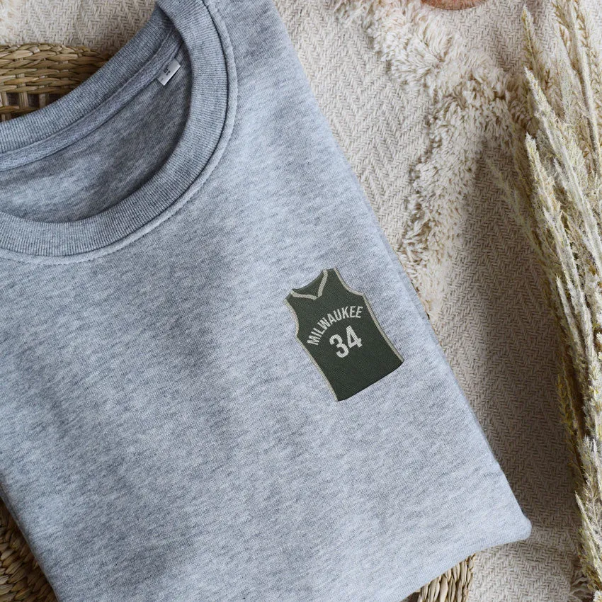 Juste Un T-shirt Sweats Brodés Milwaukee sweat brodé Bucks