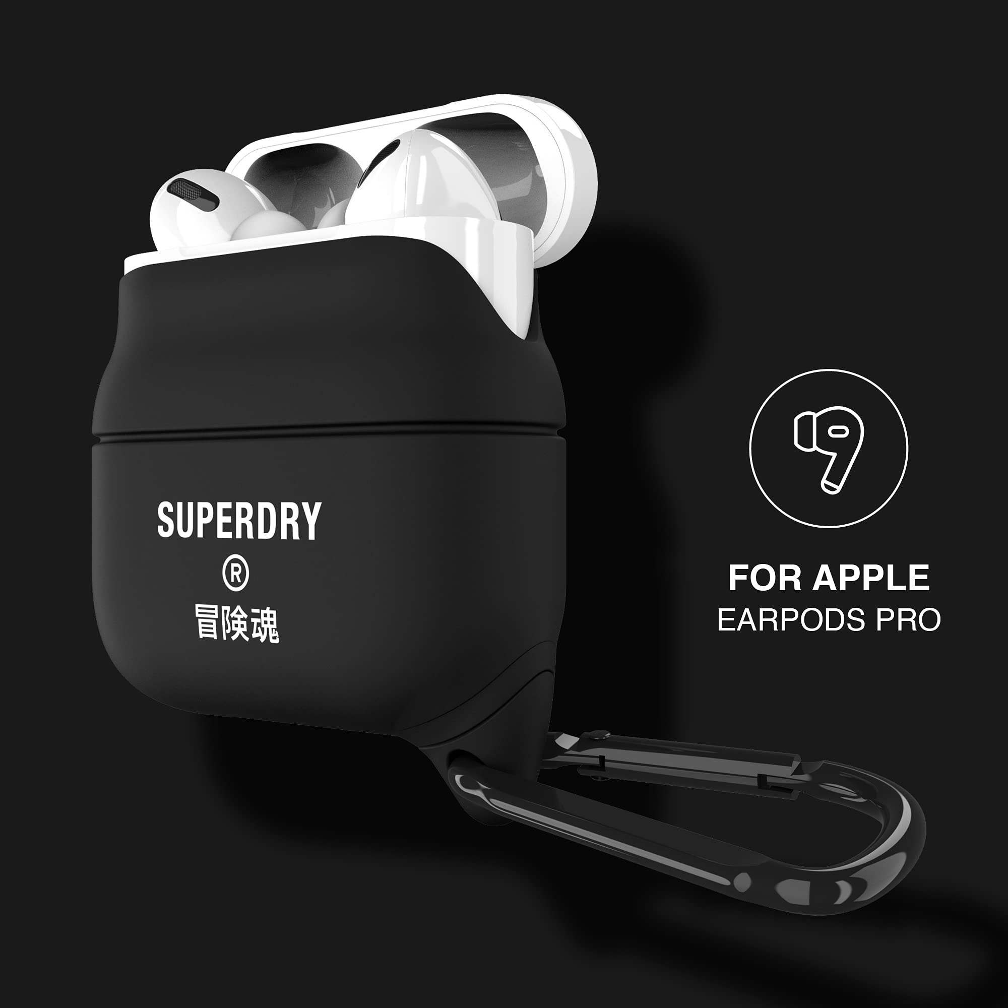 Superdry Coques de Protection coque AirPods Pro noire en silicone