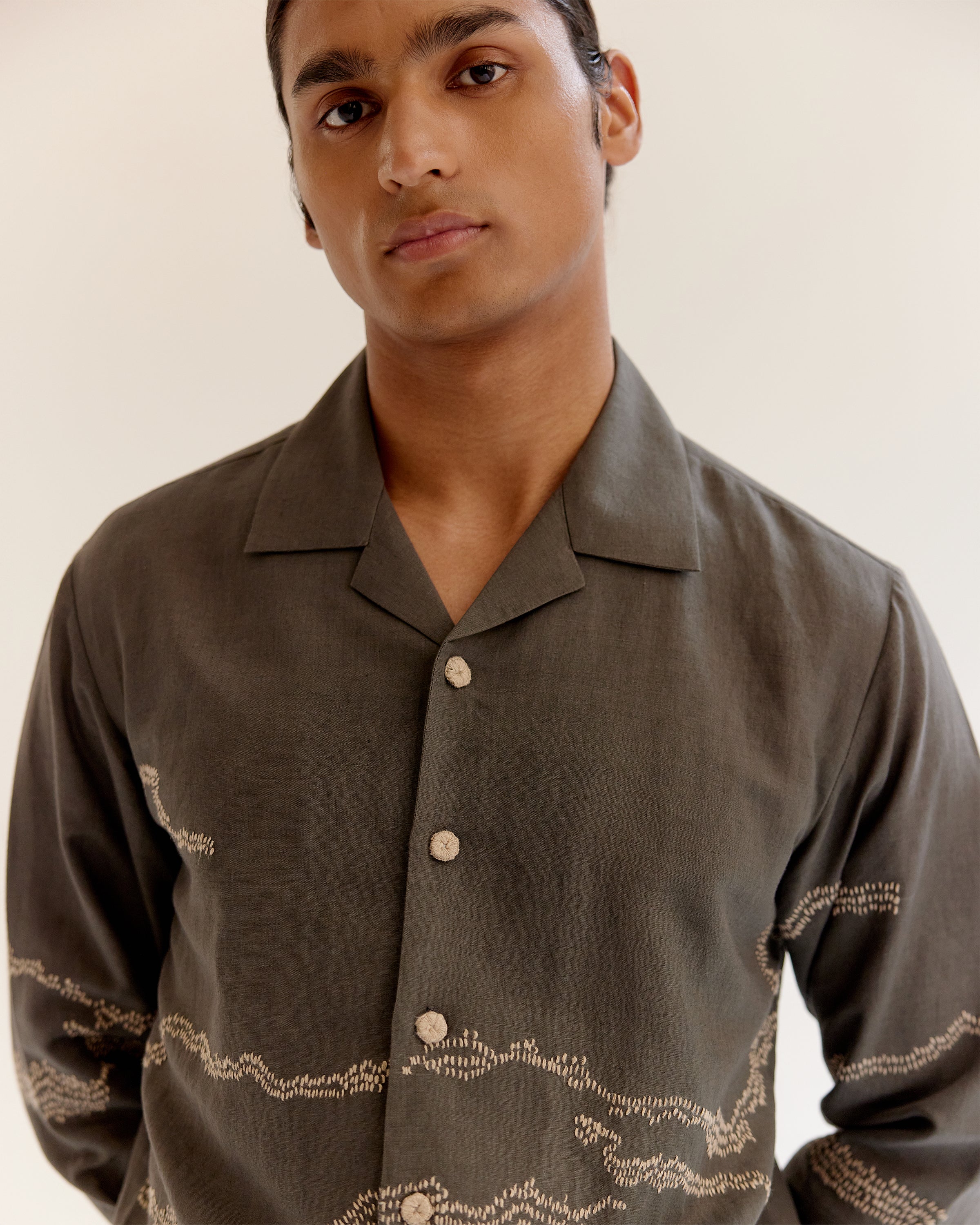 COUNTRYMADE Shirts Trail Marker Shirt chemise en lin boutons crochet