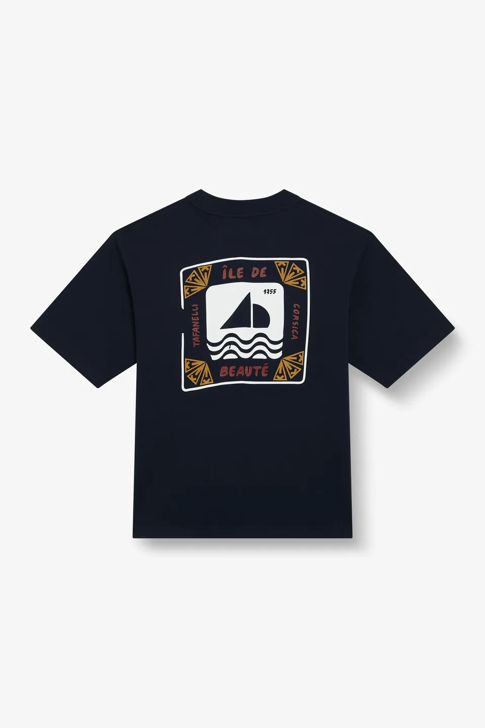 TAFANELLI T-Shirts L'ÎLE DE BEAUTÉ t-shirt bleu marine 280 g coton