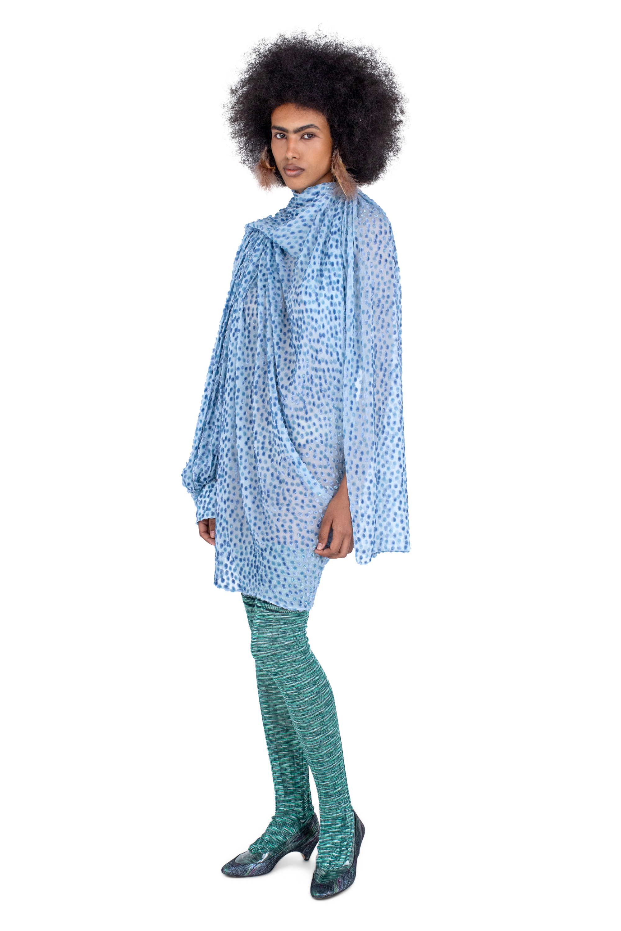 Kiko Kostadinov Dresses CASPIAN Dress robe Powder Blue viscose soie