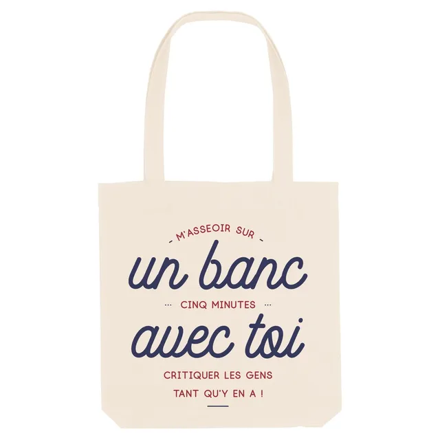 Juste Un T-shirt Tote Bags M'asseoir sur un banc tote bag