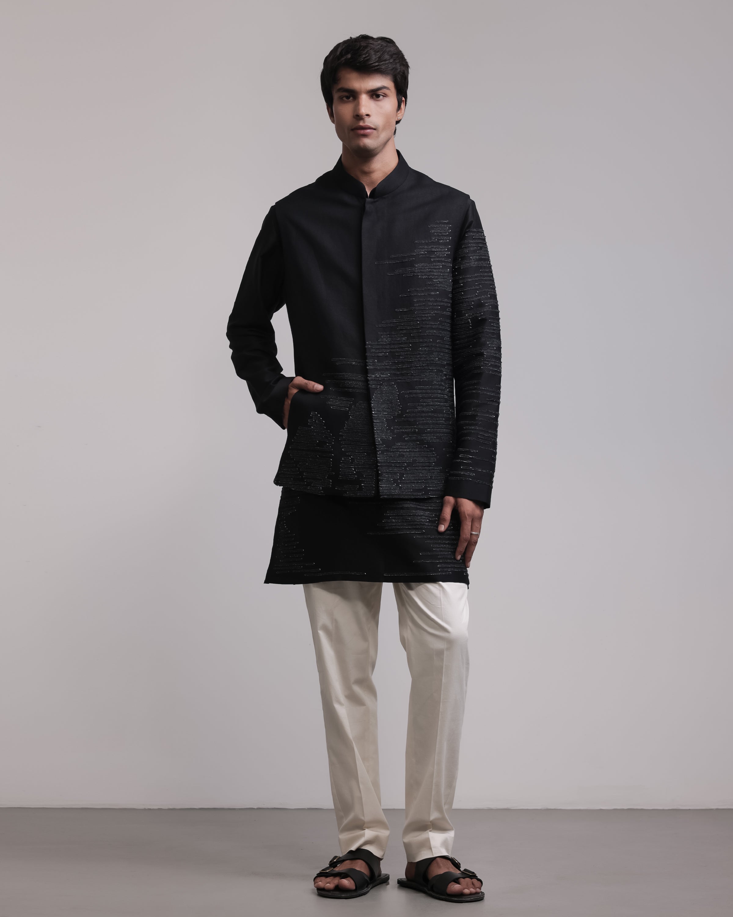 COUNTRYMADE Nehru Jackets Frayed Memories Bundi Set ensemble bundi brodé