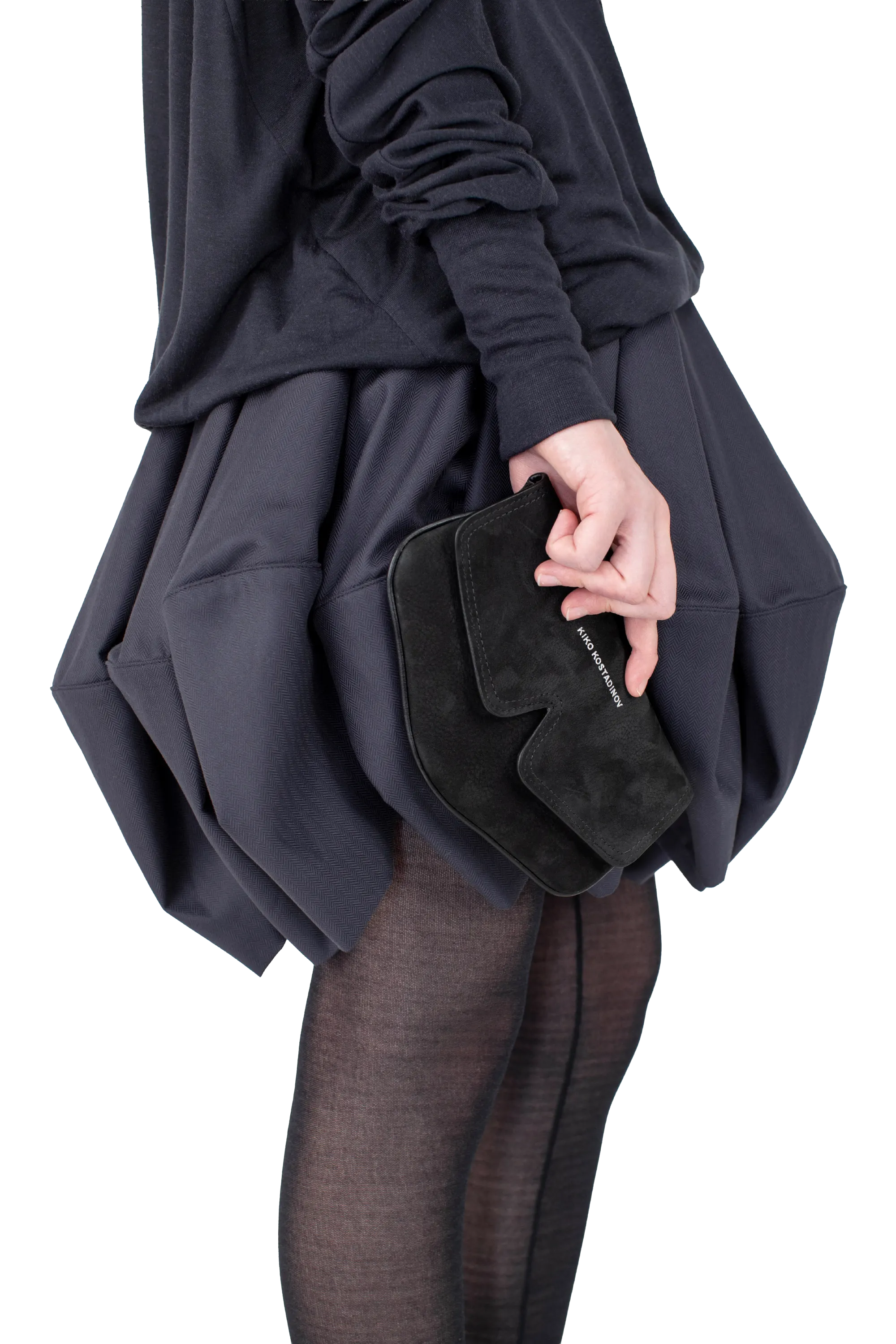 Kiko Kostadinov Bags MEZULARI Wallet portefeuille Distressed Black en nubuck
