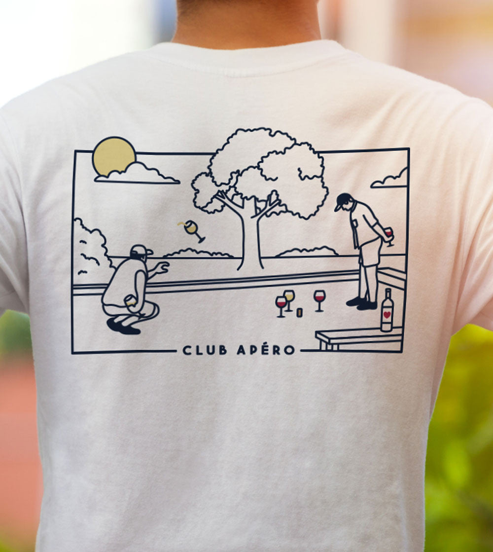 Juste Un T-shirt T-shirts Imprimés Club Apéro blanc T-shirt en coton bio