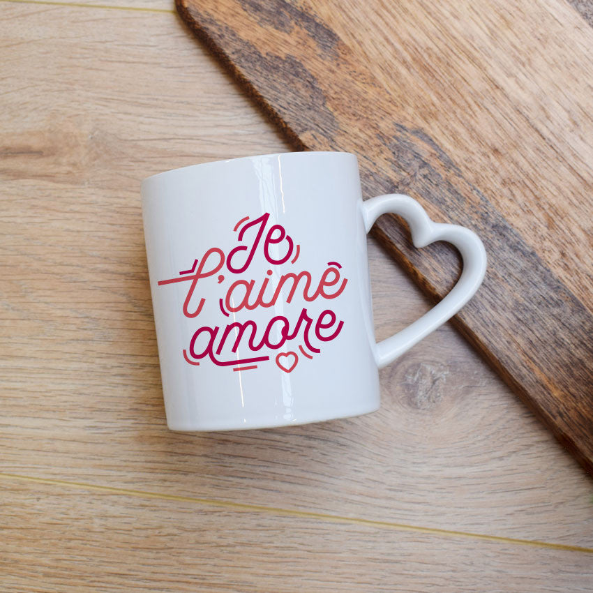 Juste Un T-shirt Mugs je l'aime amore mug anse classique