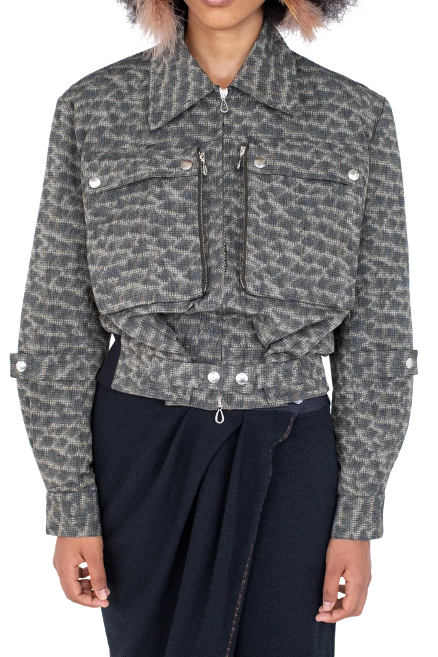 Kiko Kostadinov Outerwear PEREGRINE Jacket veste imprimé plumes réglable