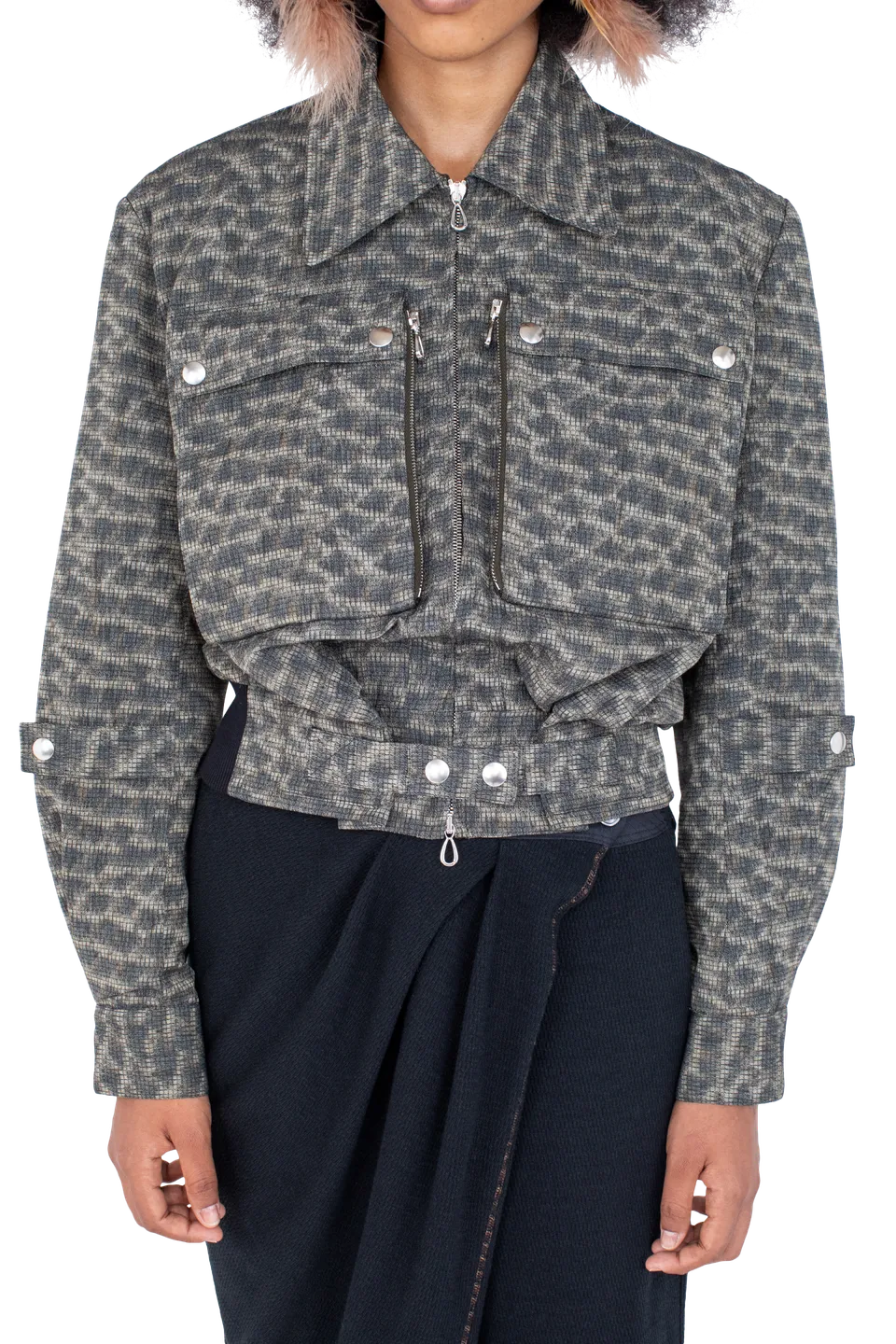 Kiko Kostadinov Outerwear PEREGRINE Jacket veste imprimé plumes réglable