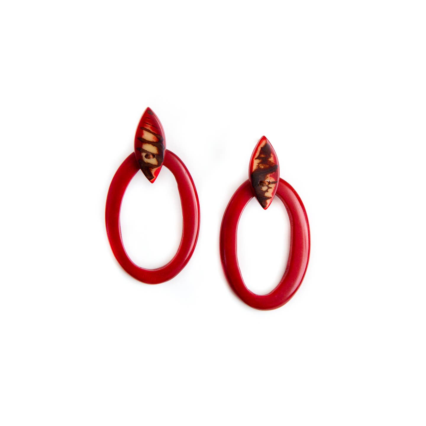 Sourire Multicolore Boucles d'oreilles Acelia ivoire végétal rouge