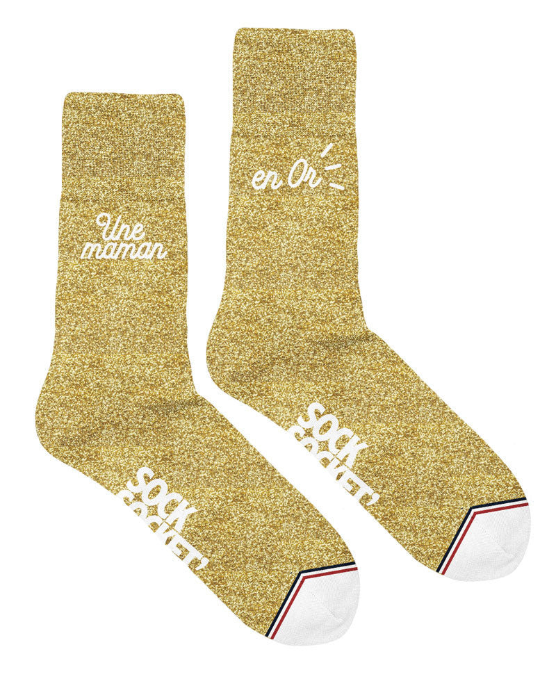 Juste Un T-shirt Chaussettes x Socksocket Maman en OR chaussettes 36/40