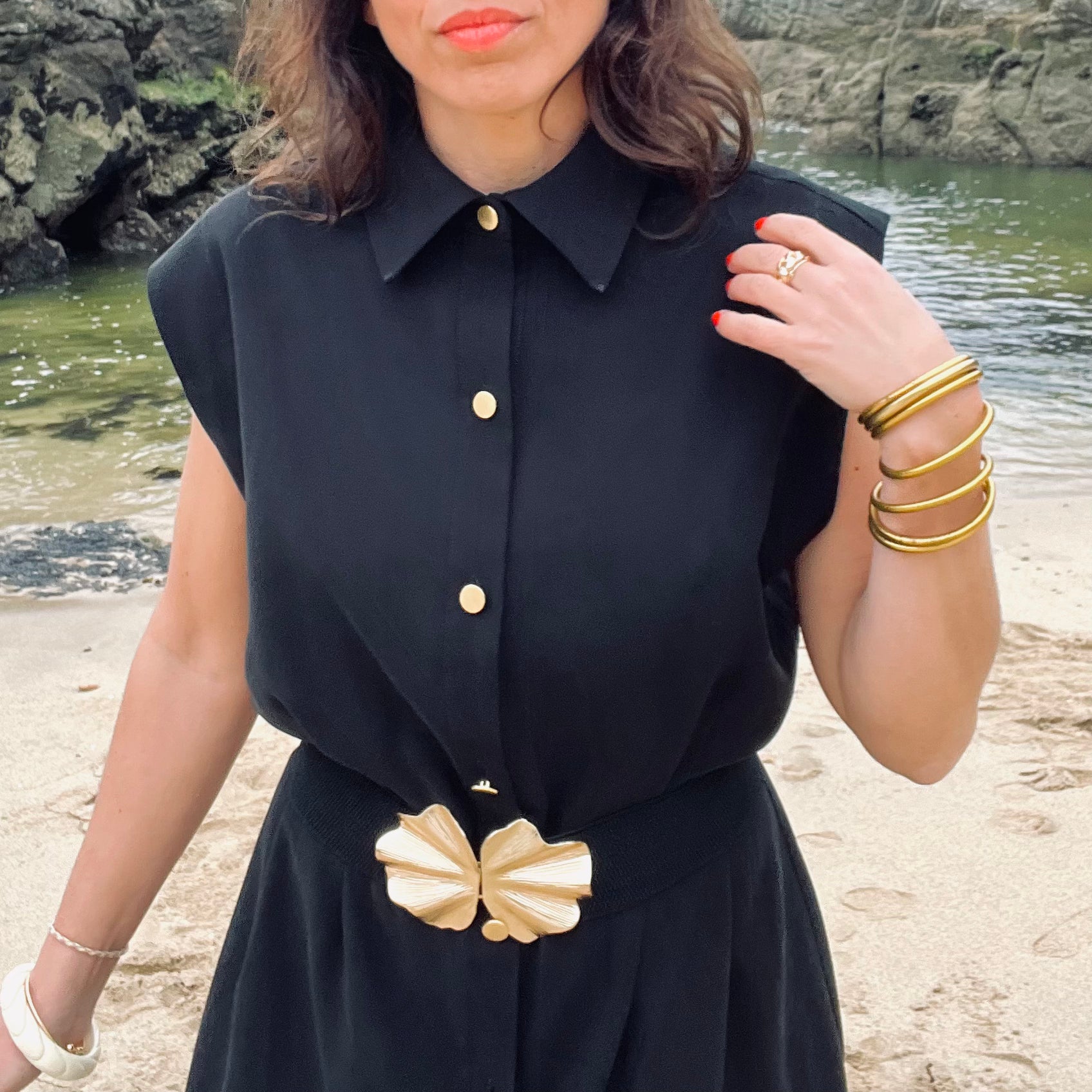 PANTRUCHE Robes PÉNÉLOPE robe longue noire sans manches XS à L