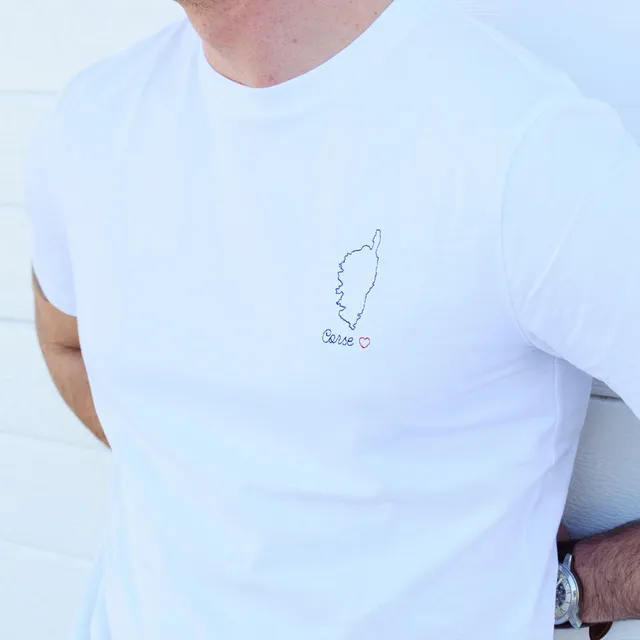 Juste Un T-shirt T-shirts Brodés Corse t-shirt brodé bleu marine