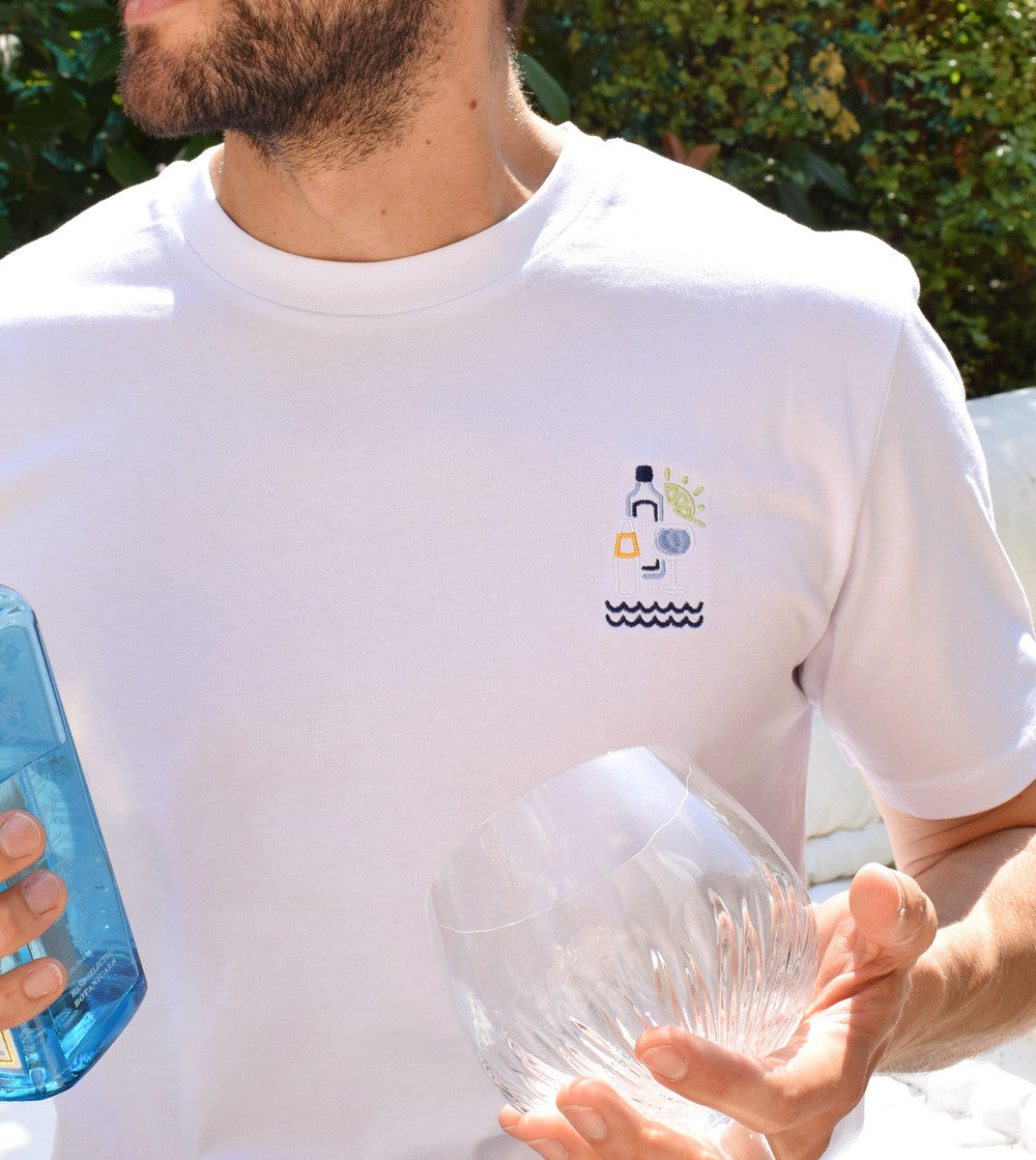 Juste Un T-shirt T-shirts Brodés Gin To des Vacances t-shirt brodé coton bio