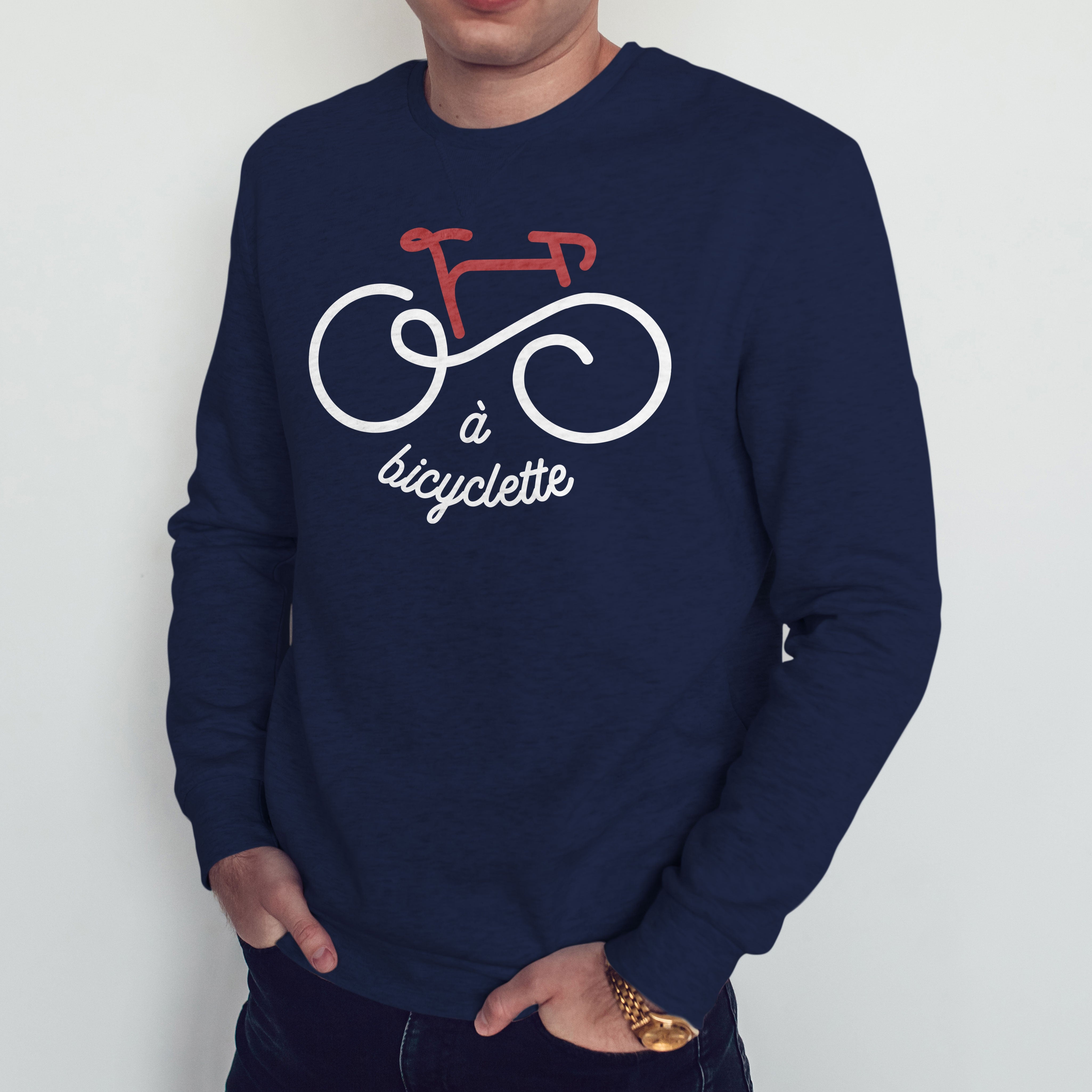 Juste Un T-shirt Sweats Imprimés À bicyclette sweat gris chiné