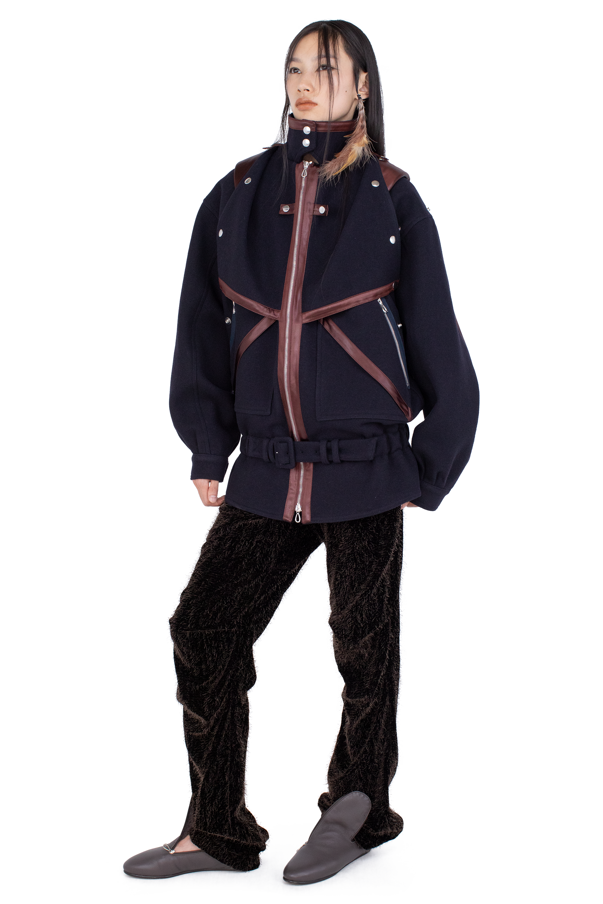 Kiko Kostadinov Outerwear HERON Belted Jacket veste Midnight Blue