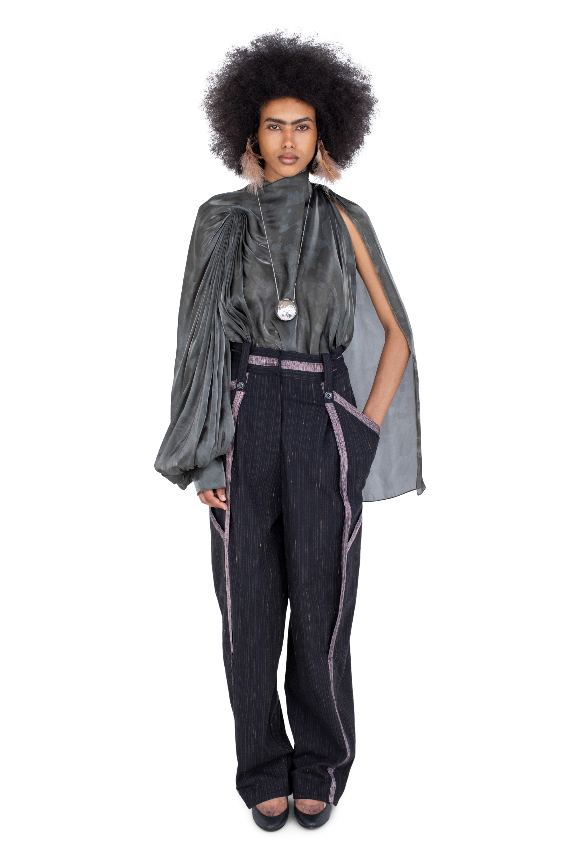 Kiko Kostadinov Bottoms AUDAX Trousers pantalon Charcoal Rose