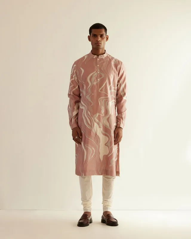COUNTRYMADE Kurtas Infinity Print Kurta Set ensemble kurta rose poudré