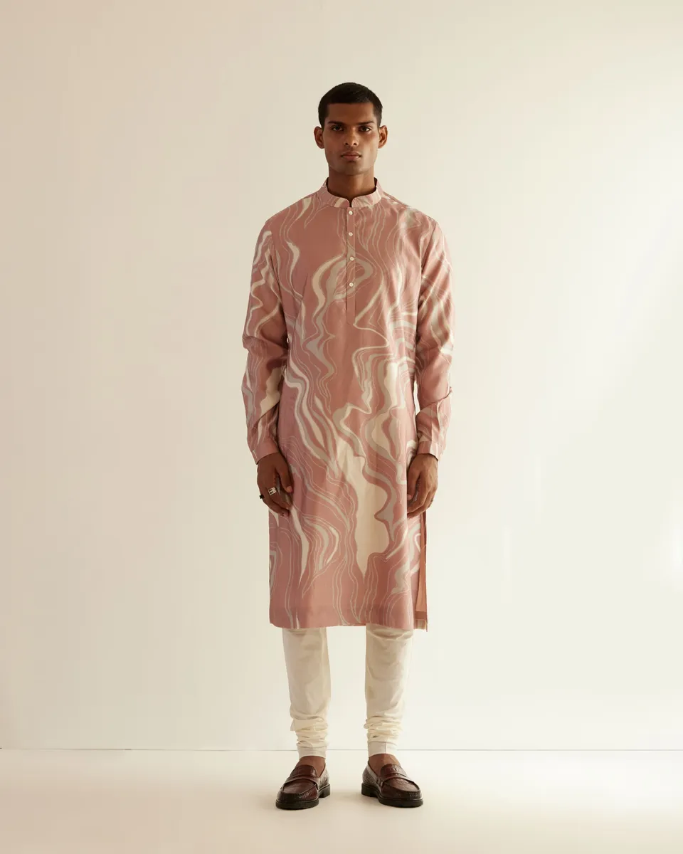 COUNTRYMADE Kurtas Infinity Print Kurta Set ensemble kurta rose poudré