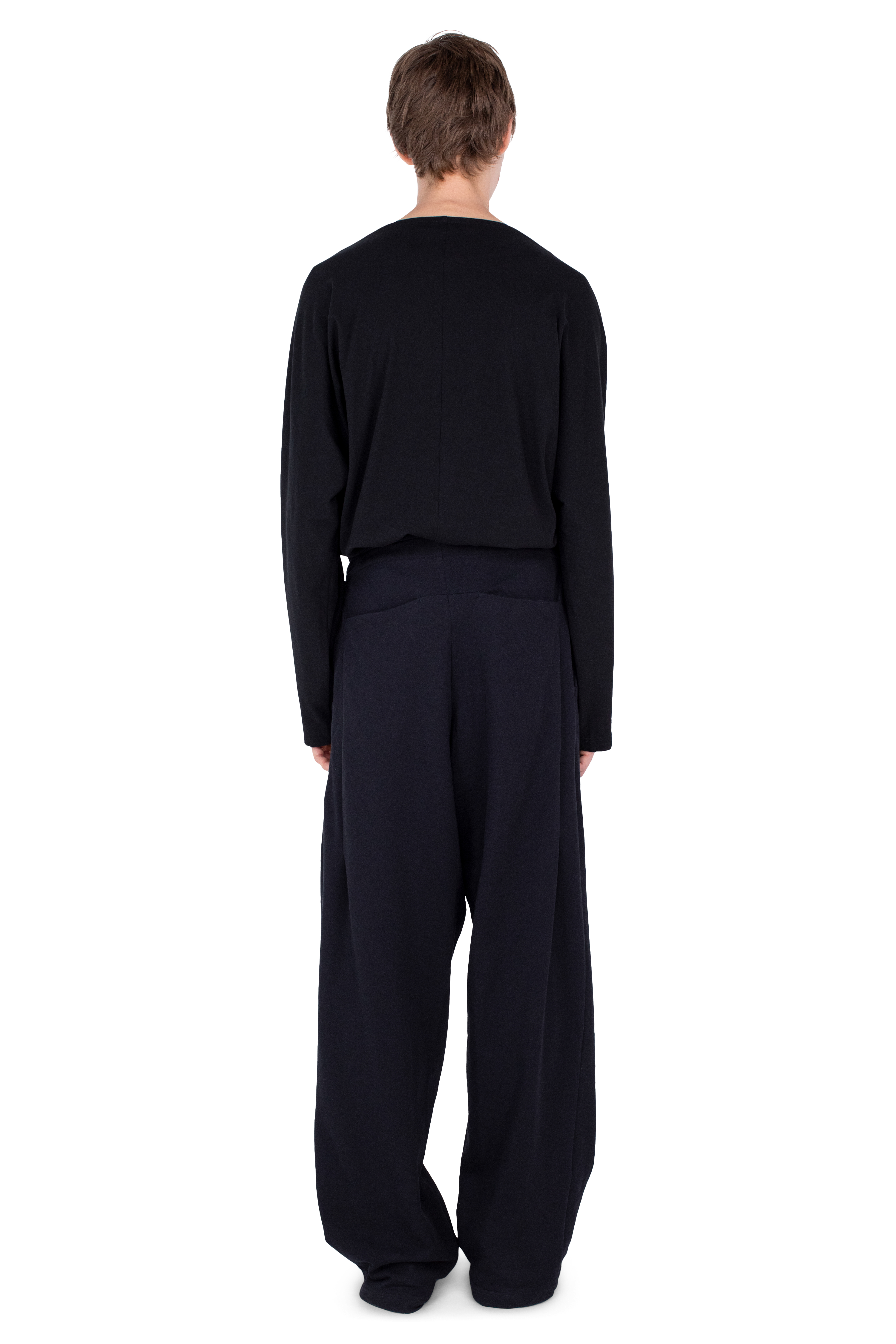 Kiko Kostadinov Bottoms OSCAR Wide Trousers pantalon noir Smooth Black OS jersey
