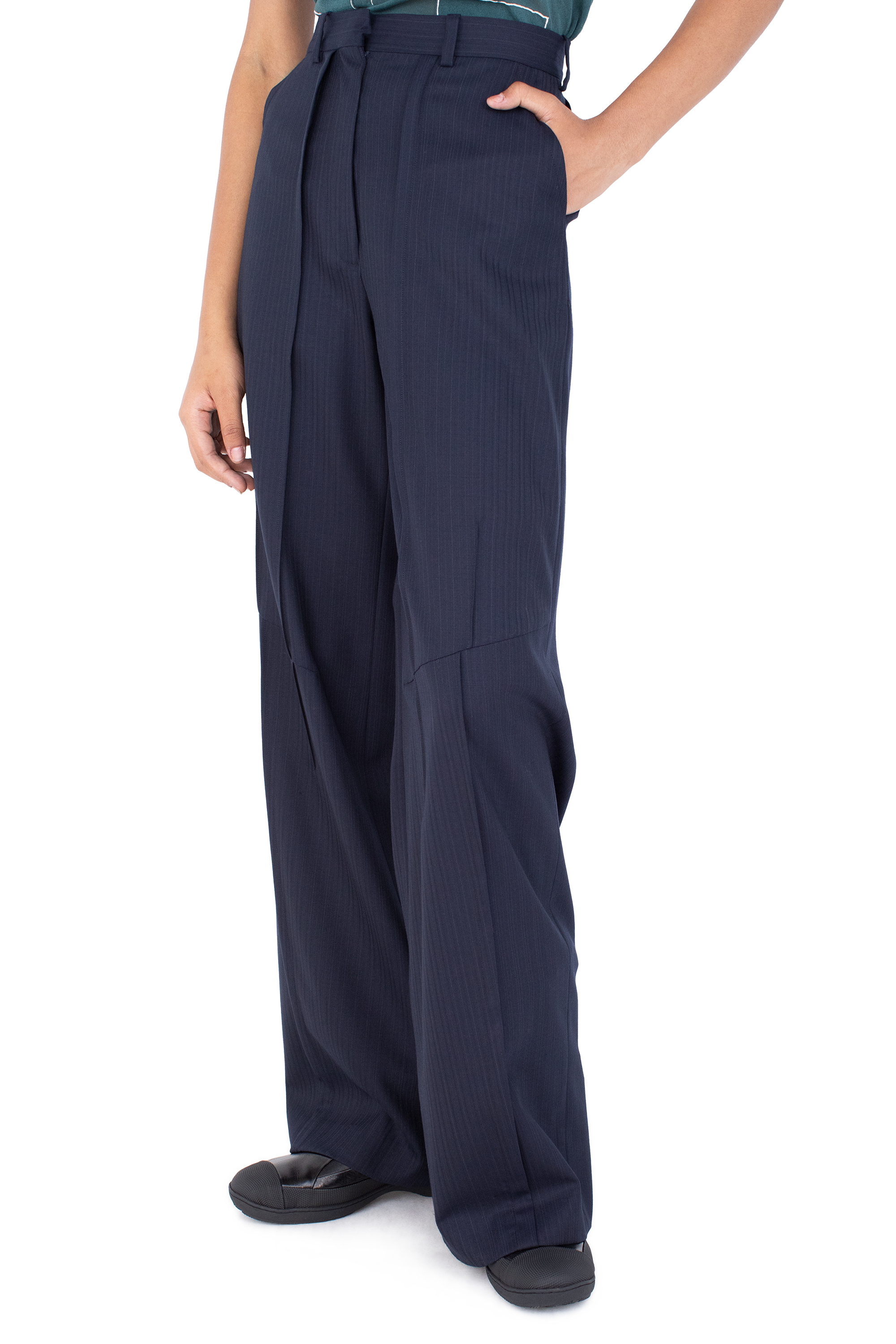 Kiko Kostadinov Bottoms TRIPOLINA Tailored Trousers pantalon Navy laine