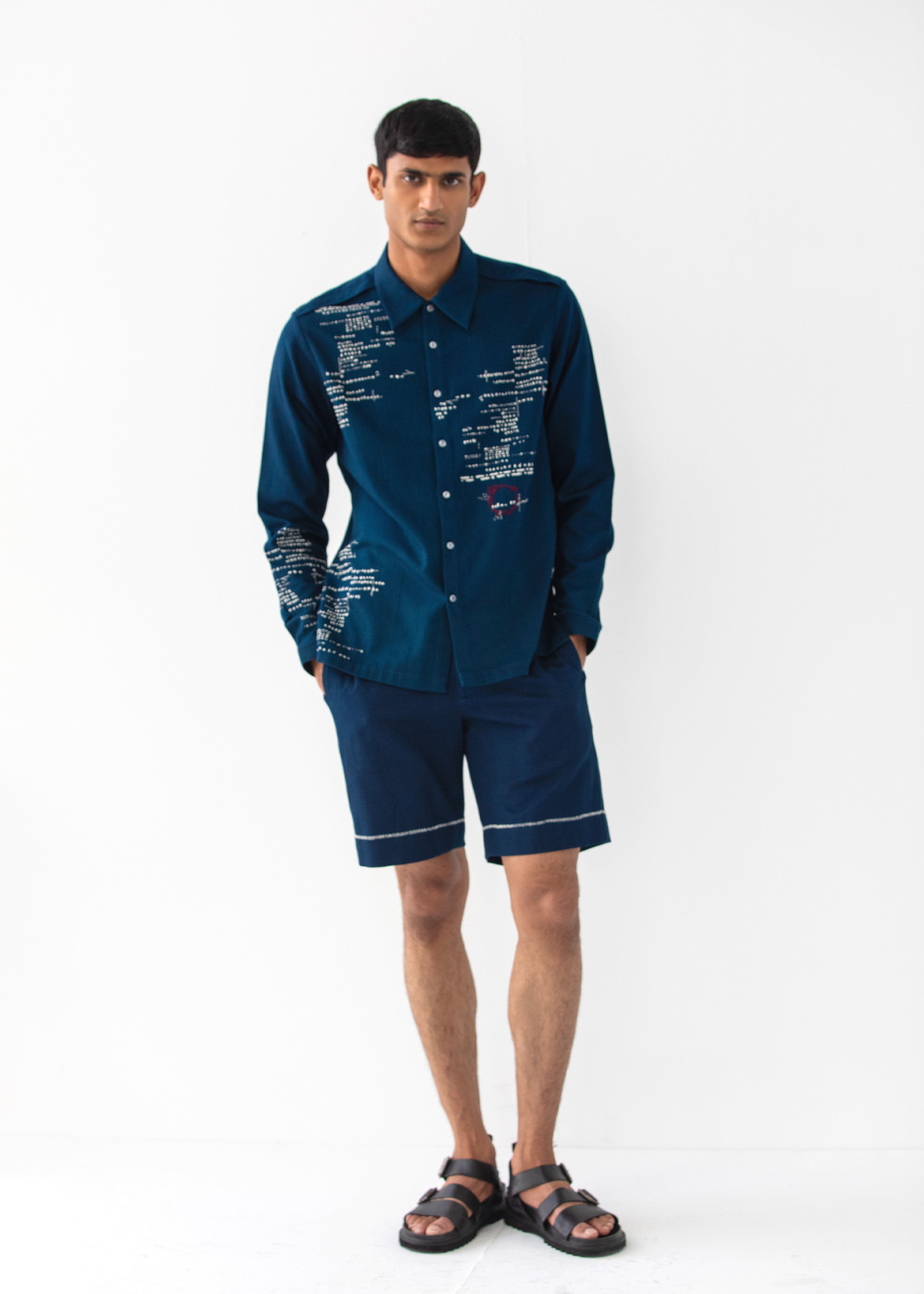 COUNTRYMADE Shirts ASEMIC FULL-SLEEVED chemise bleu marine denim coton
